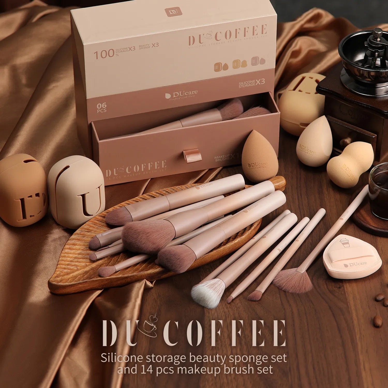 DU COFFEE Luxury Pro Artistry Face & Eye Brush Set
