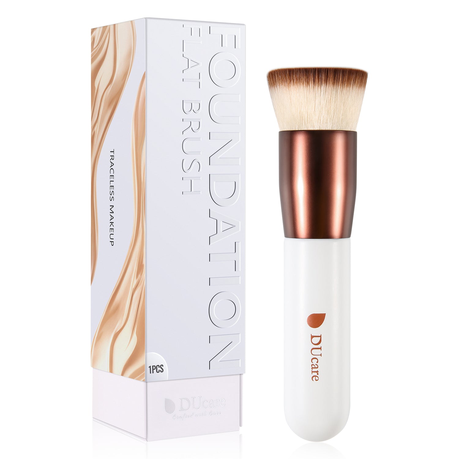 DUcare Beige Flat Foundation Brush Single Pack