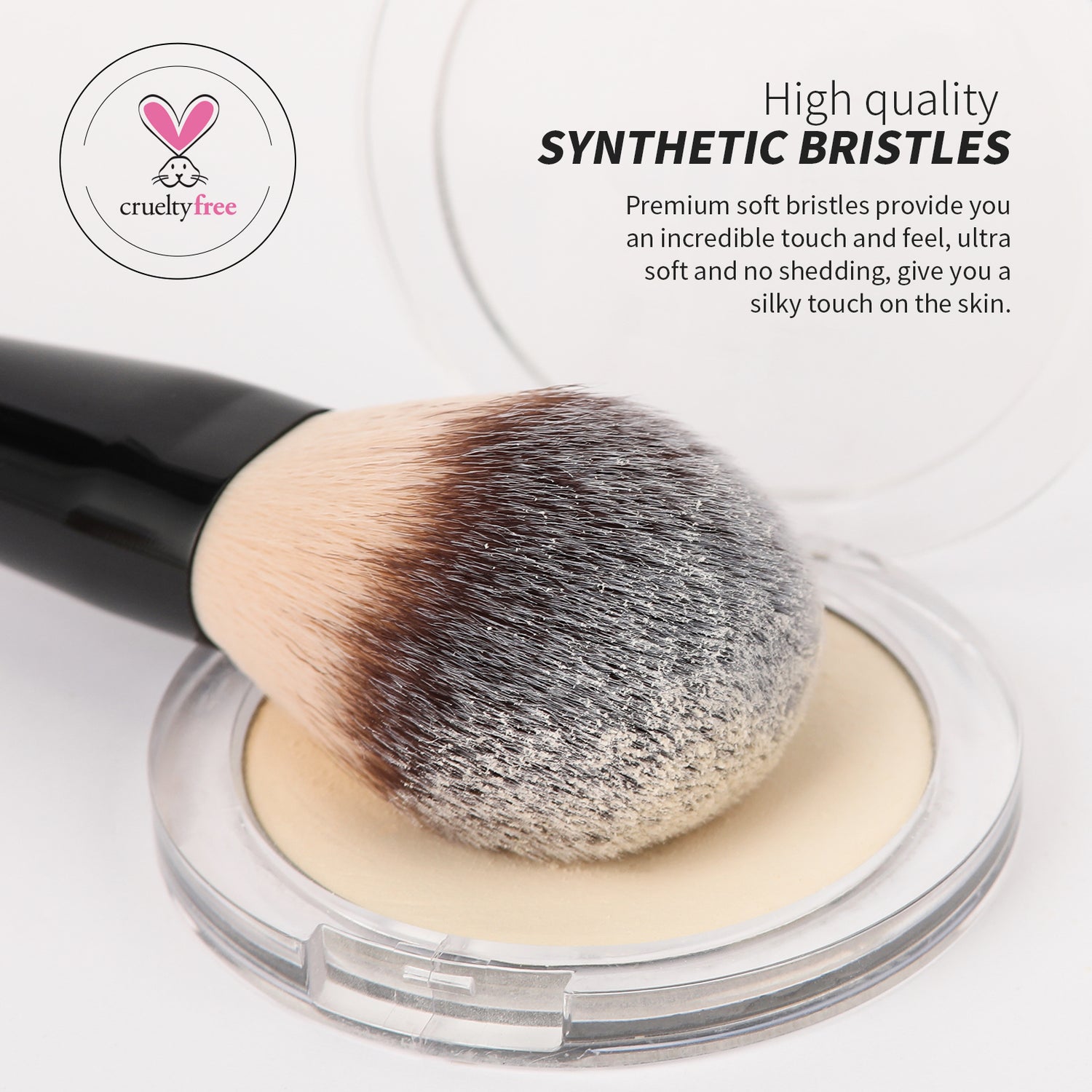 Matte Black Night Elegance Dual-End Contour Brush & Foundation Brush