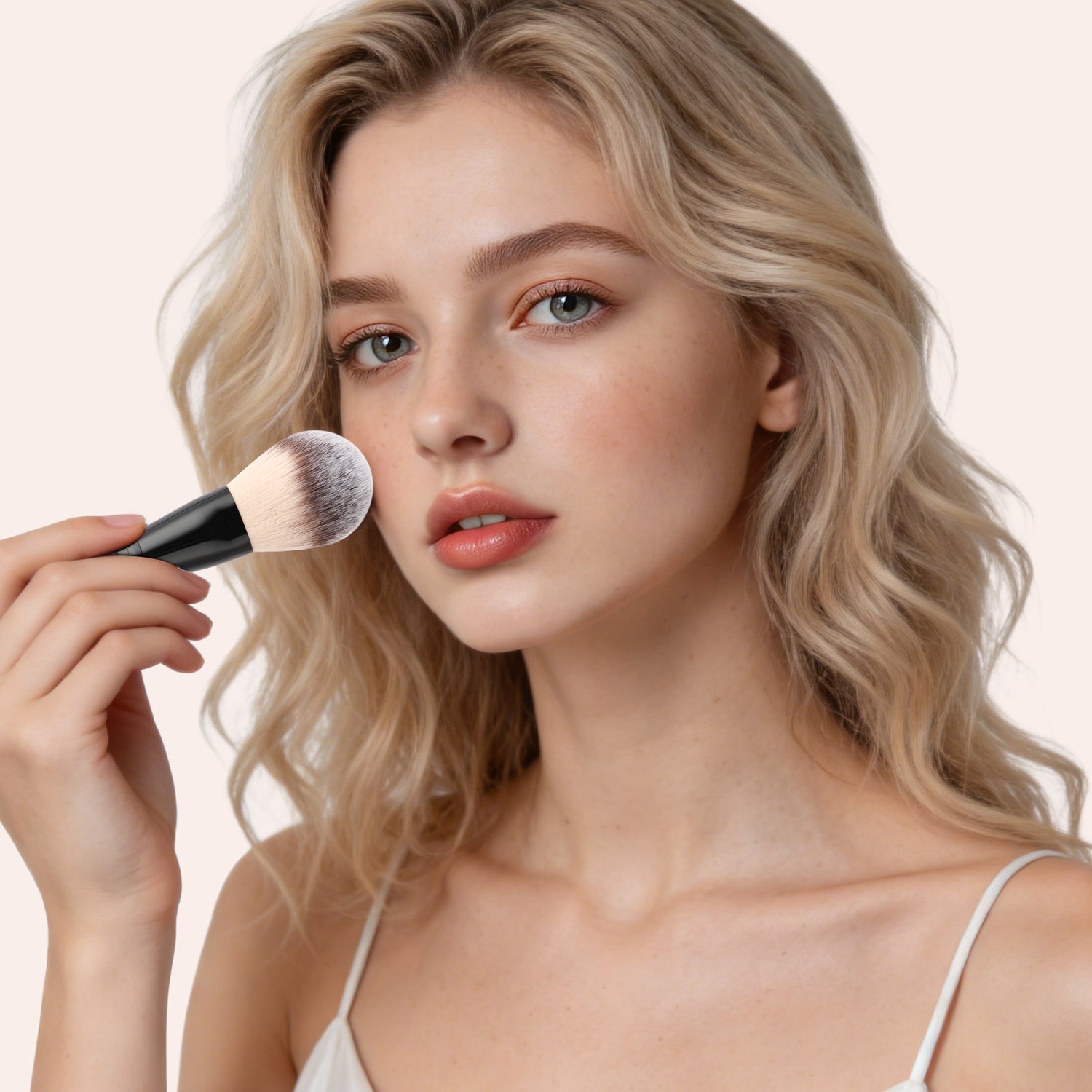 Matte Black 2Pcs Dual-End Face Brush Set