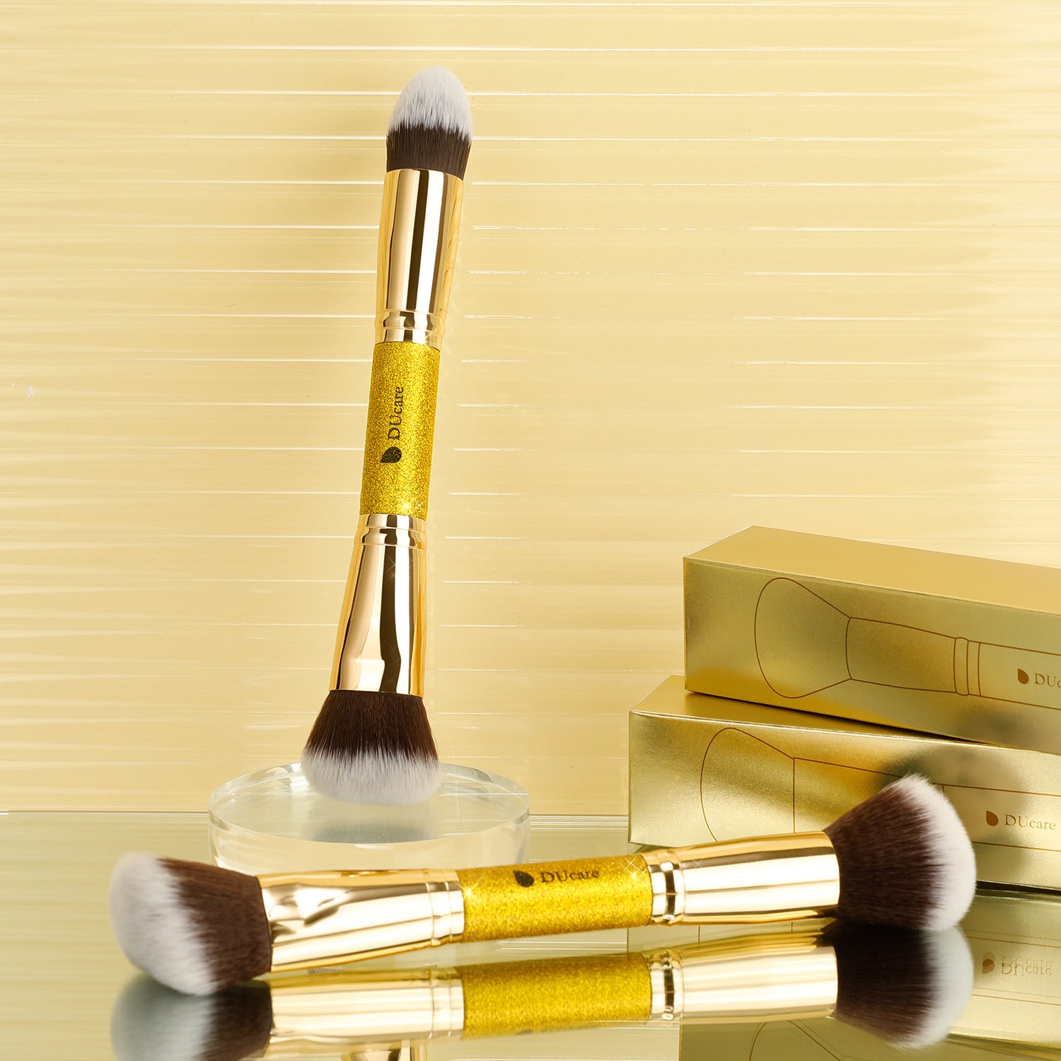Afterglow Luxurious Gold 2Pcs Dual-end Face Brush Set