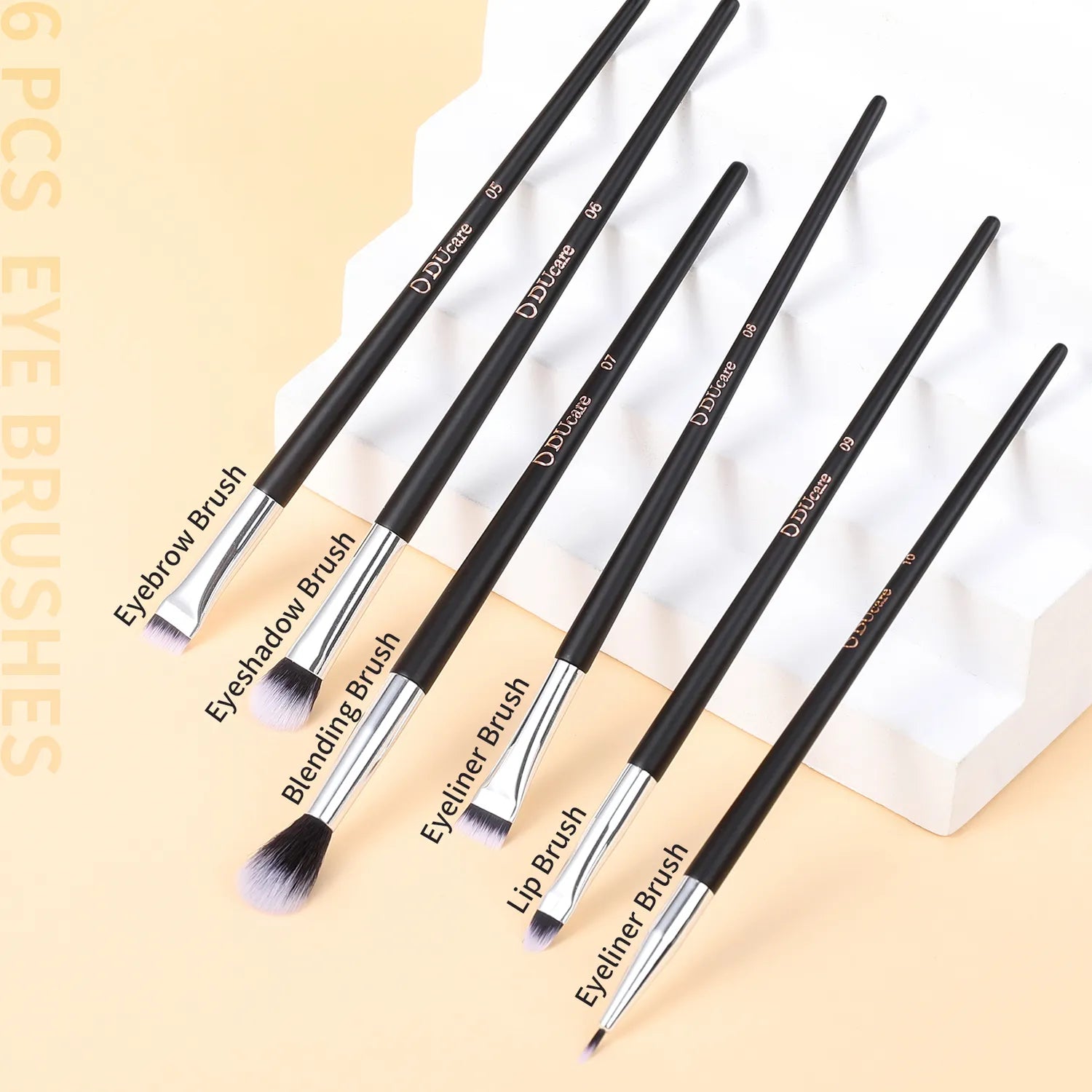 DUcare Classic 10 Pieces Face & Eye Travel Brush Set