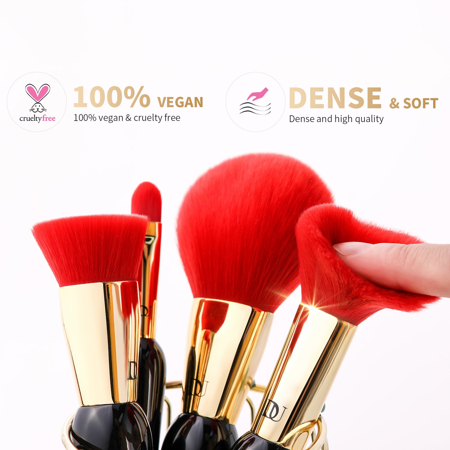 Dark Turquoise Vegan Pro Face & Eye Brush Set (17+2 Pcs)