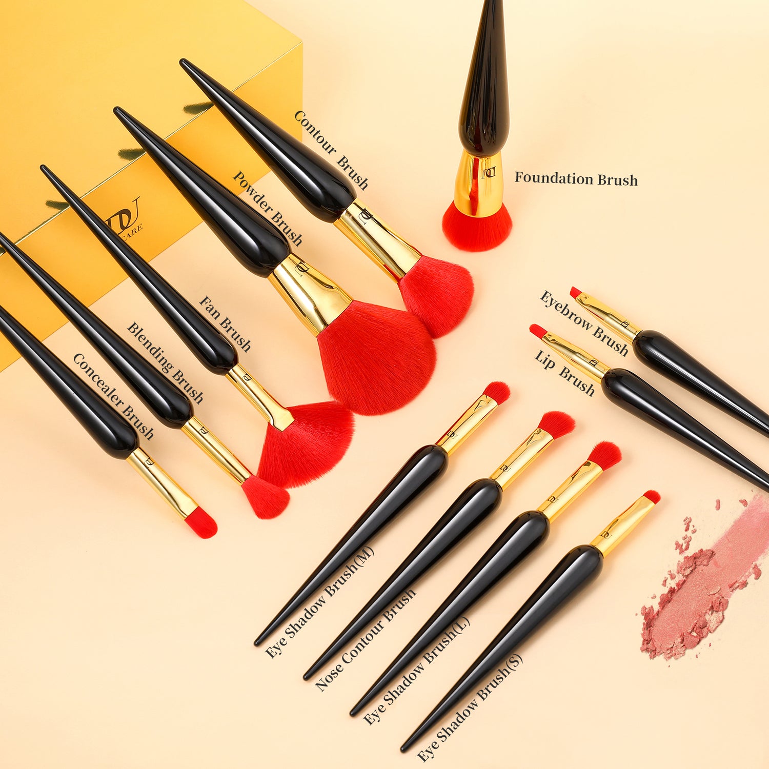 The Queen Charming Luxury Pro Artistry 12-Piece Face & Eye Brush Set