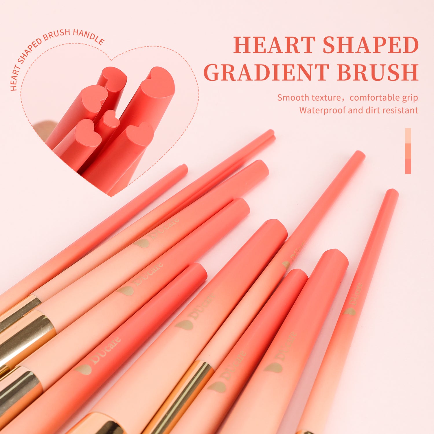 Love Struck 14Pcs Face & Eye Brush Set with Hair Clip