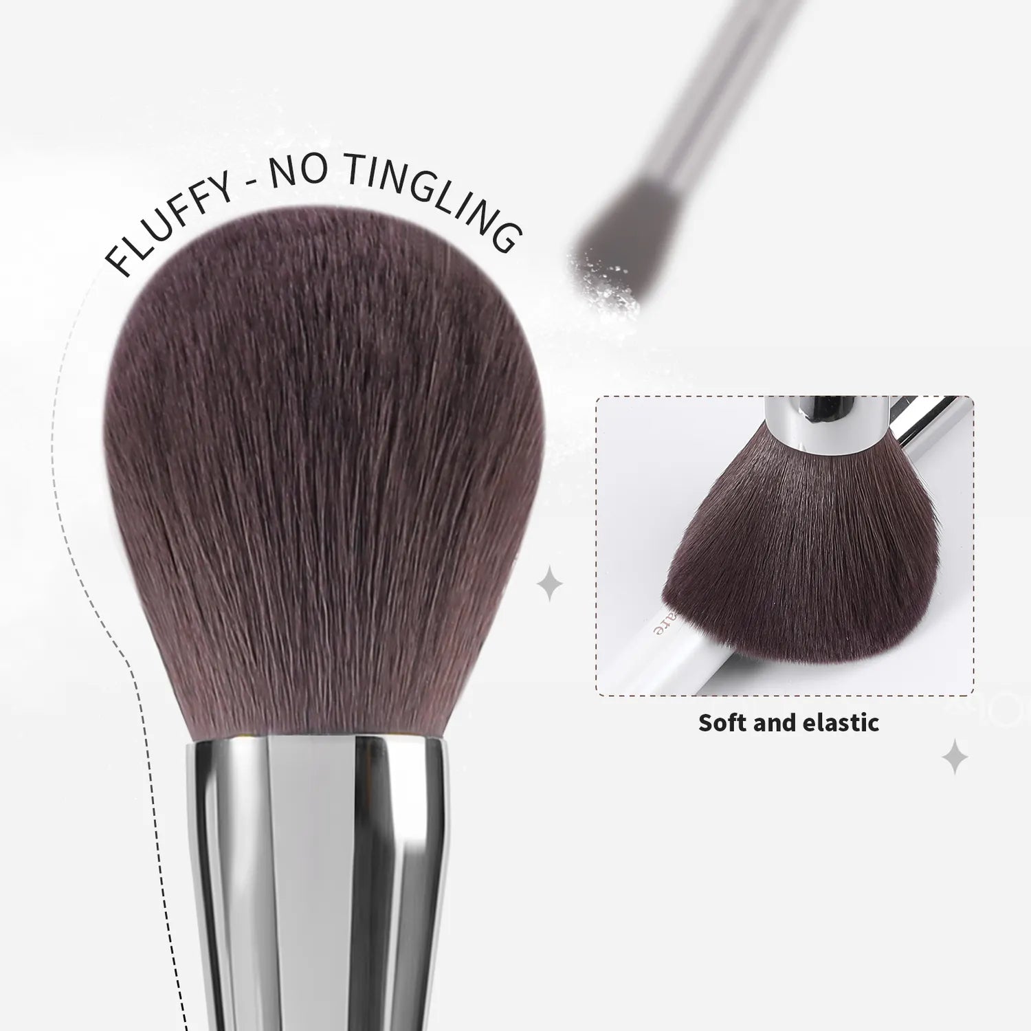 White 9Pcs Face & Eye Brush Set with Holder