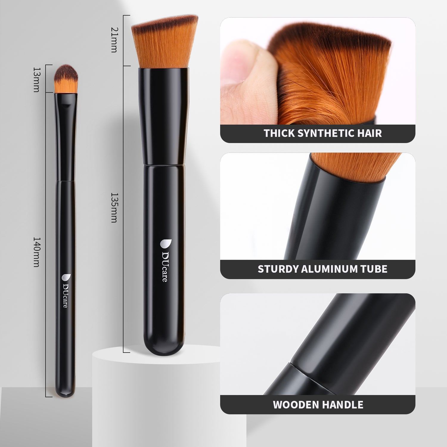 Black Smooth Makeup 2-Piece Face Brush Set