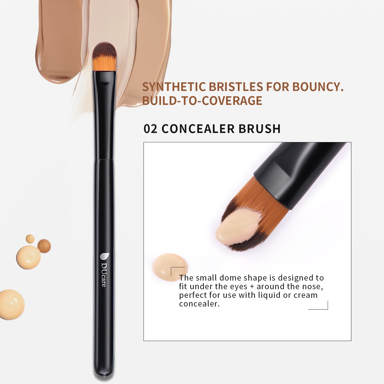 Black Smooth Makeup 2-Piece Face Brush Set