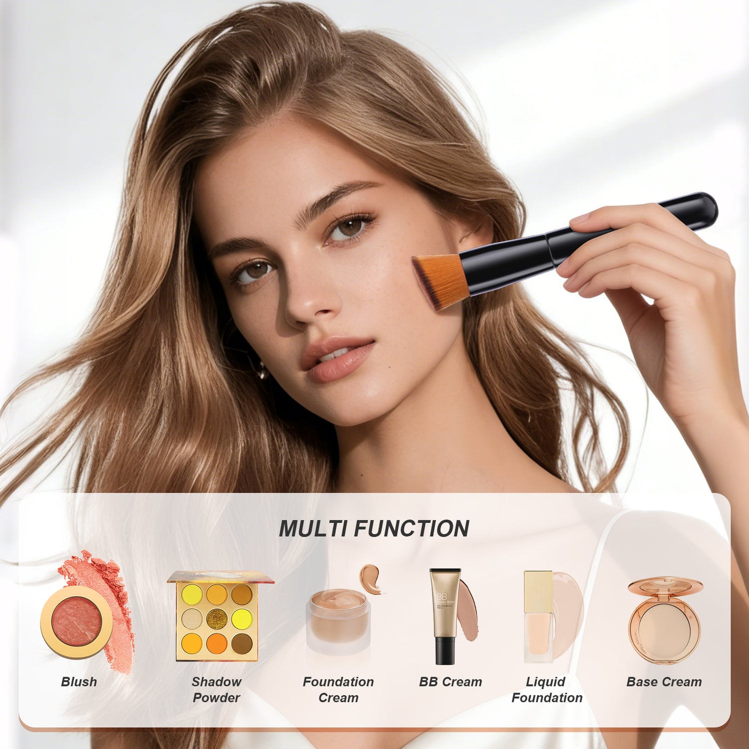 Black Smooth Makeup 2-Piece Face Brush Set