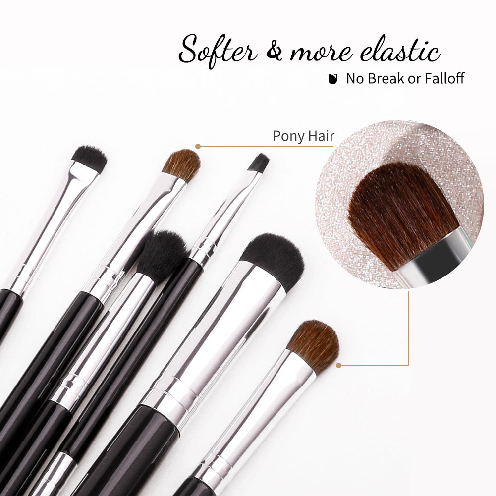 Agate Black 6Pcs Eye Brush Set