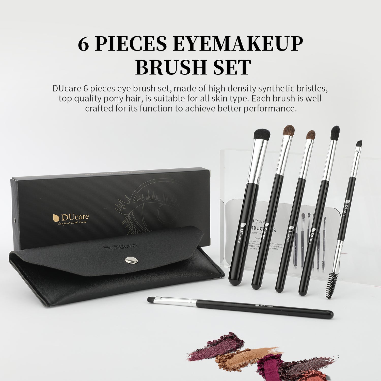 Agate Black 6Pcs Eye Brush Set