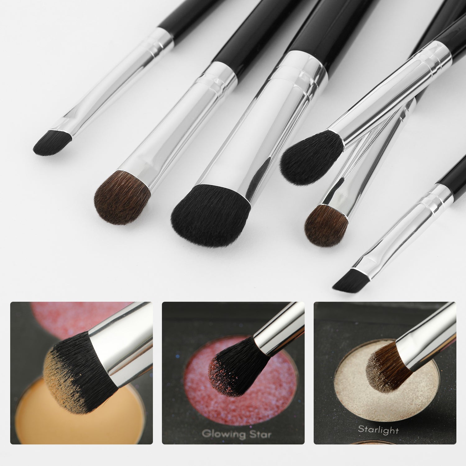 Agate Black 6Pcs Eye Brush Set