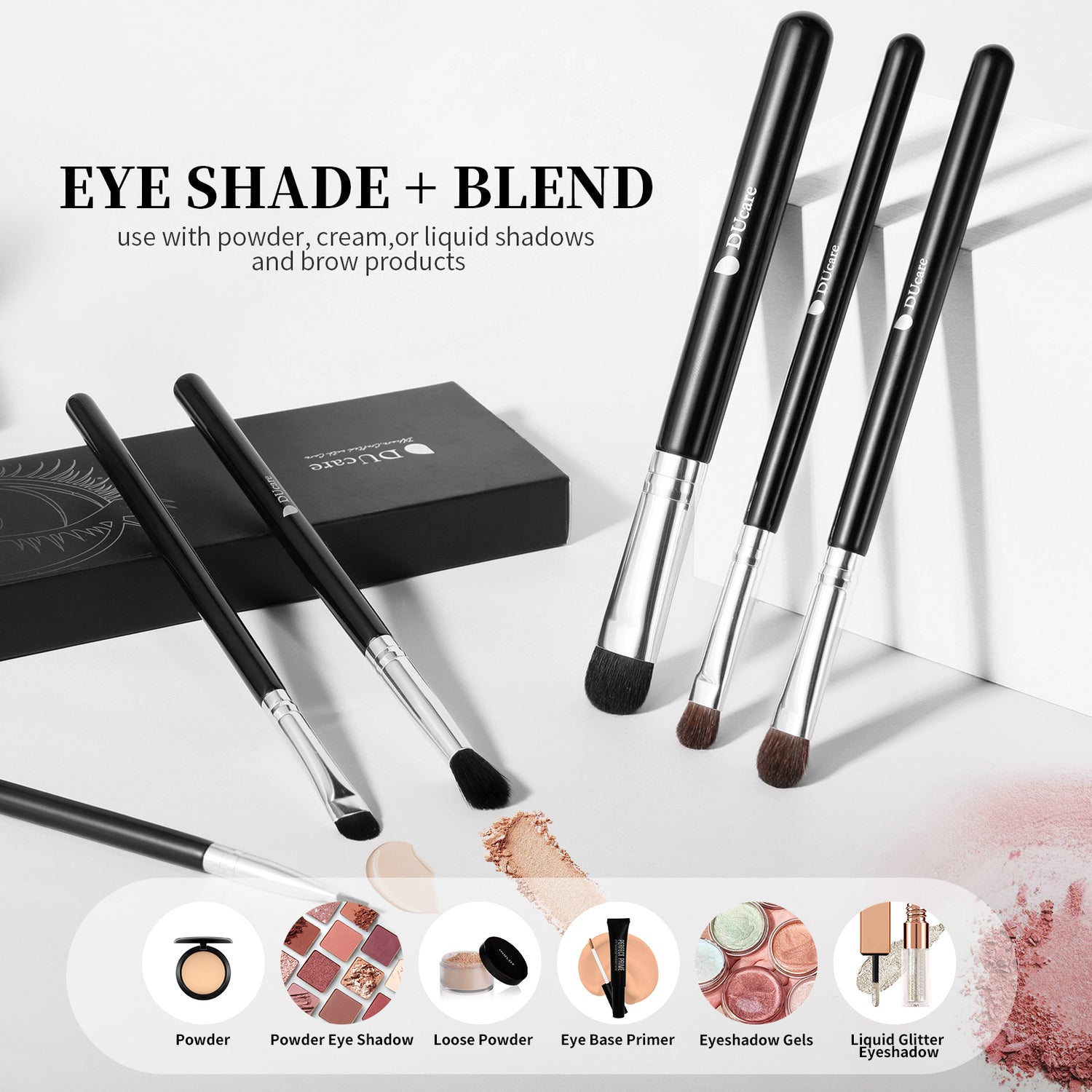 Agate Black 6Pcs Eye Brush Set