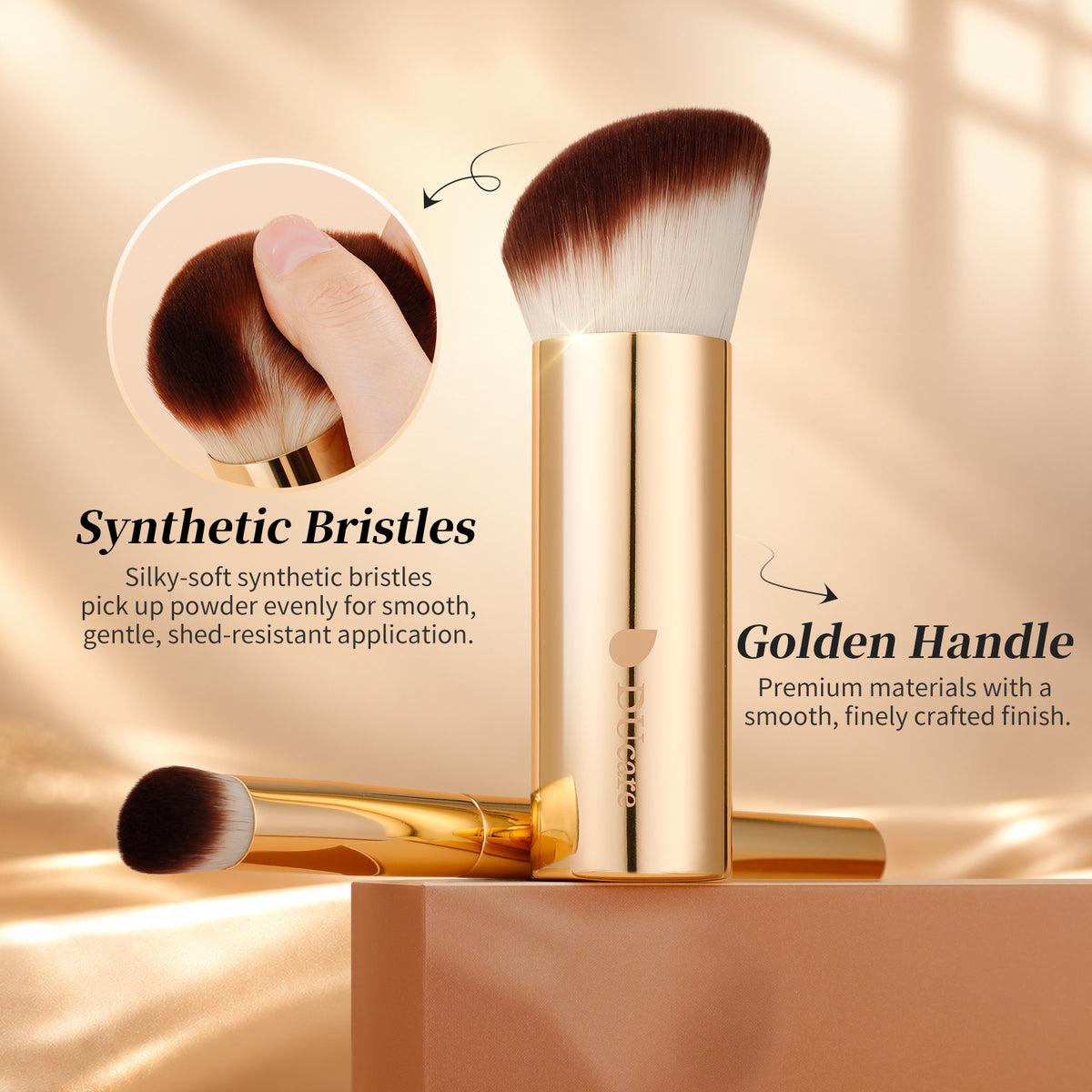 DUcare 6-Piece Electroplated Gold Double-Ended Makeup Brush Set