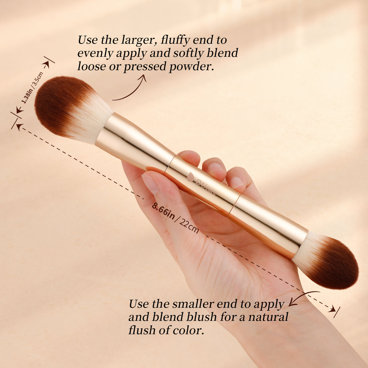 DUcare 6-Piece Electroplated Gold Double-Ended Makeup Brush Set