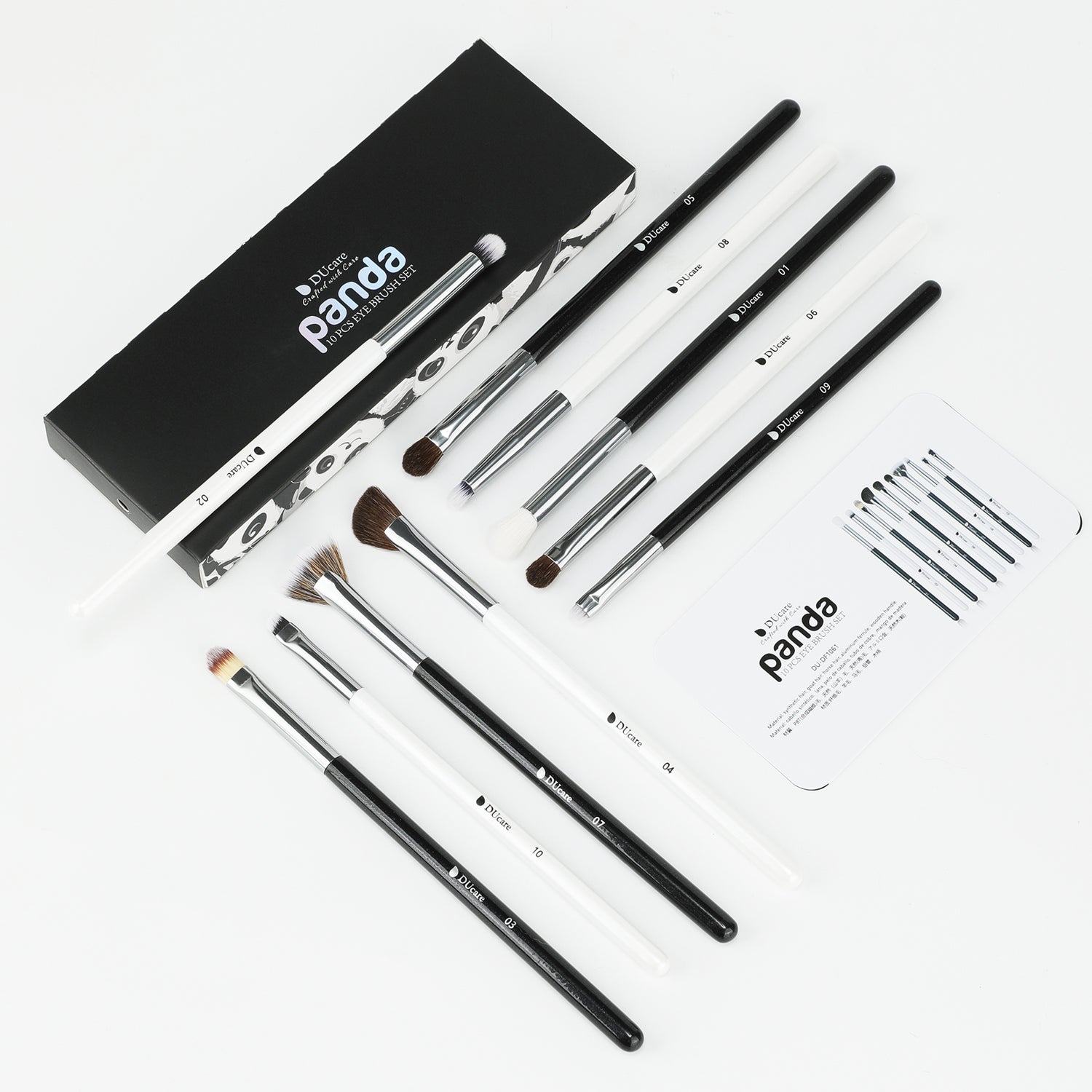 Panda 10Pcs Eye Brush Set
