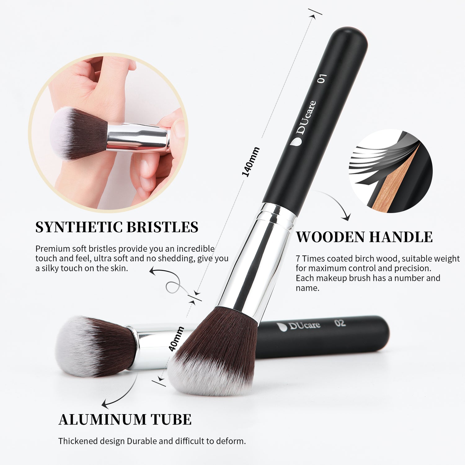 Classic Black Essential Face & Eye Brush Set (15PC)
