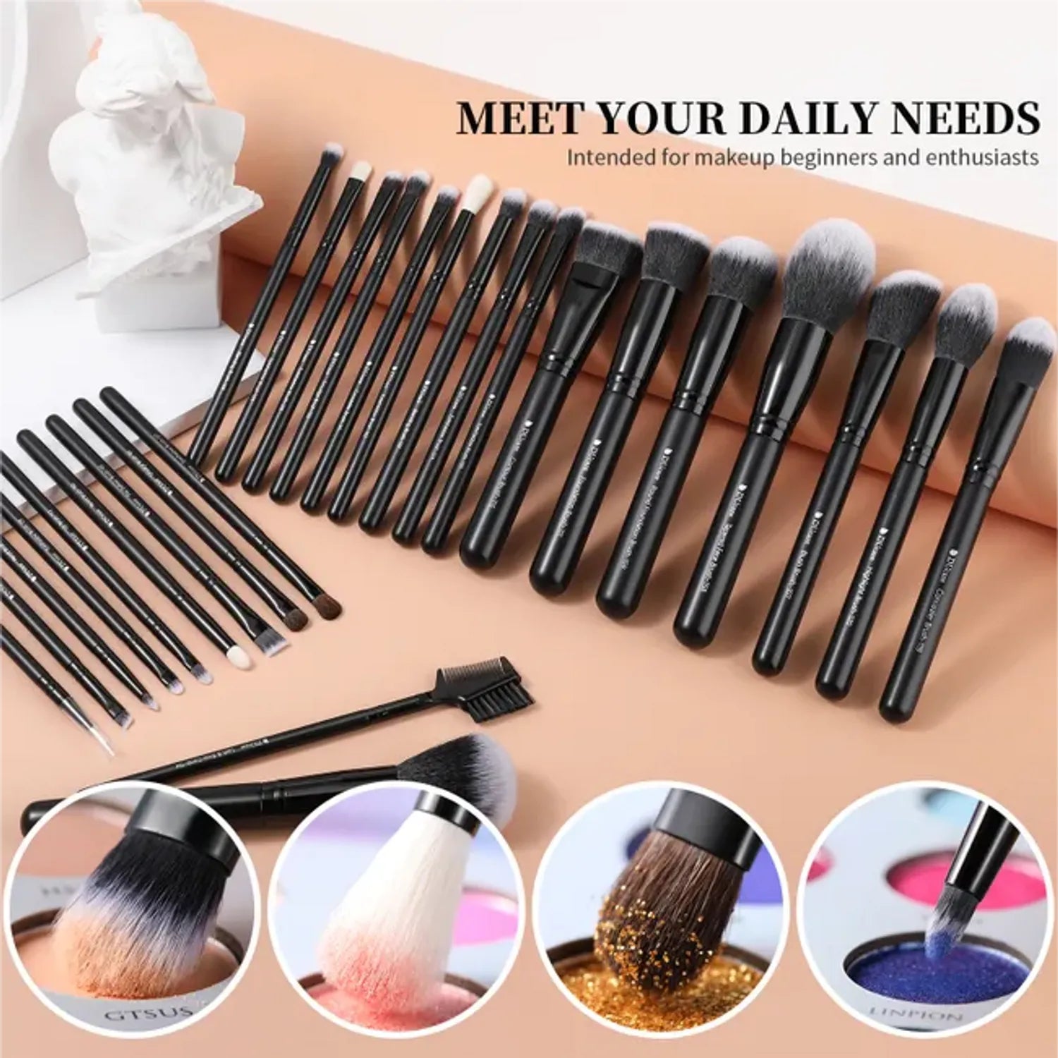 Dark & White Angel Premium Soft 27-Piece Eye & Face Brush Set