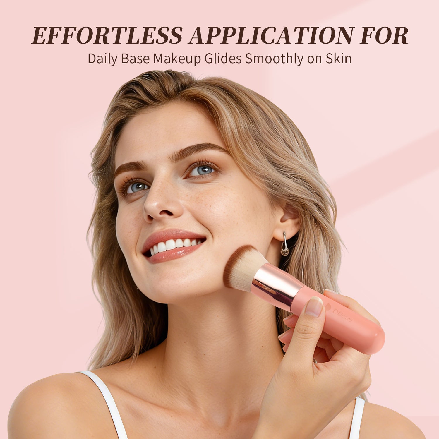 Peach Pink Girl Flat Foundation Brush