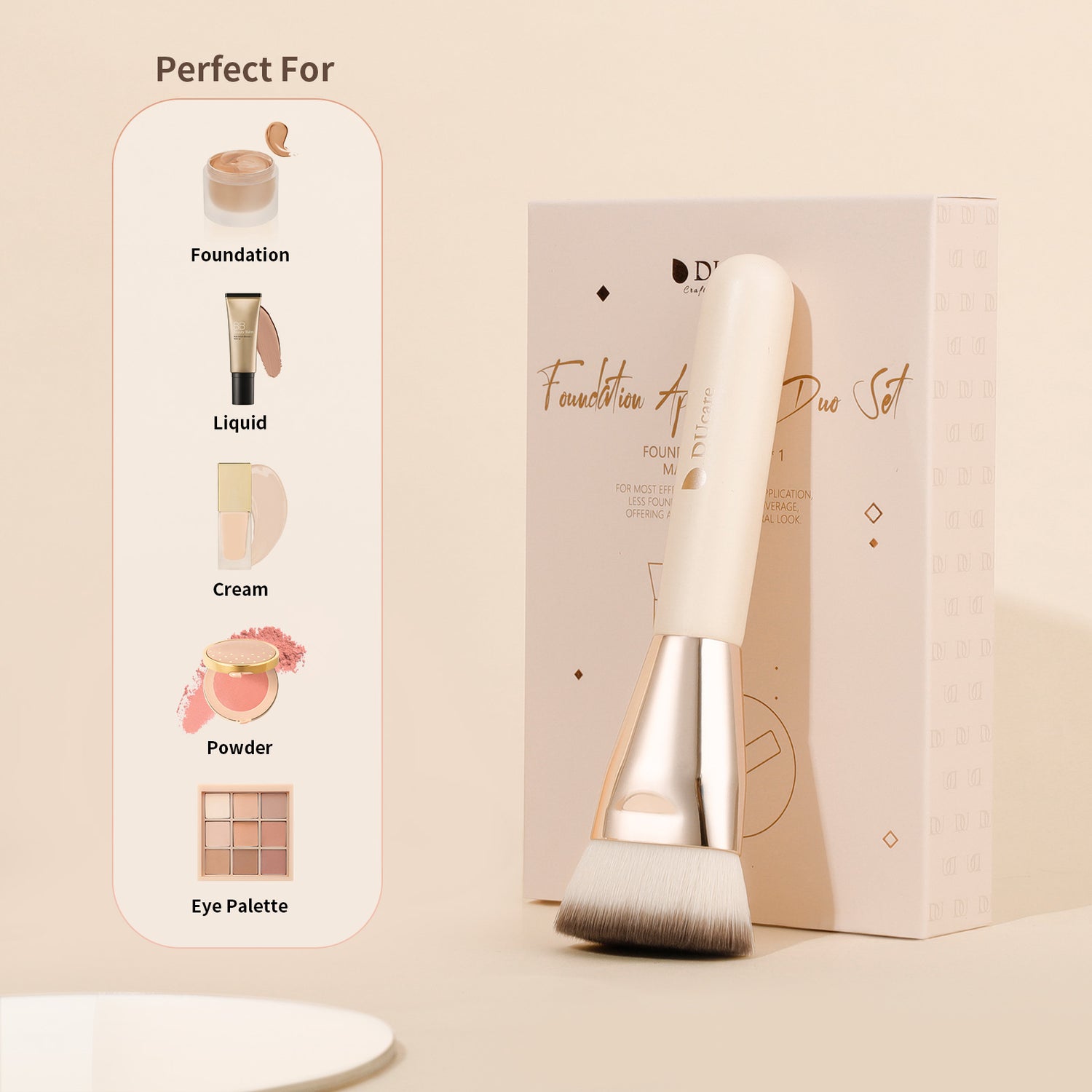Foundation Brush with Makeup Puff