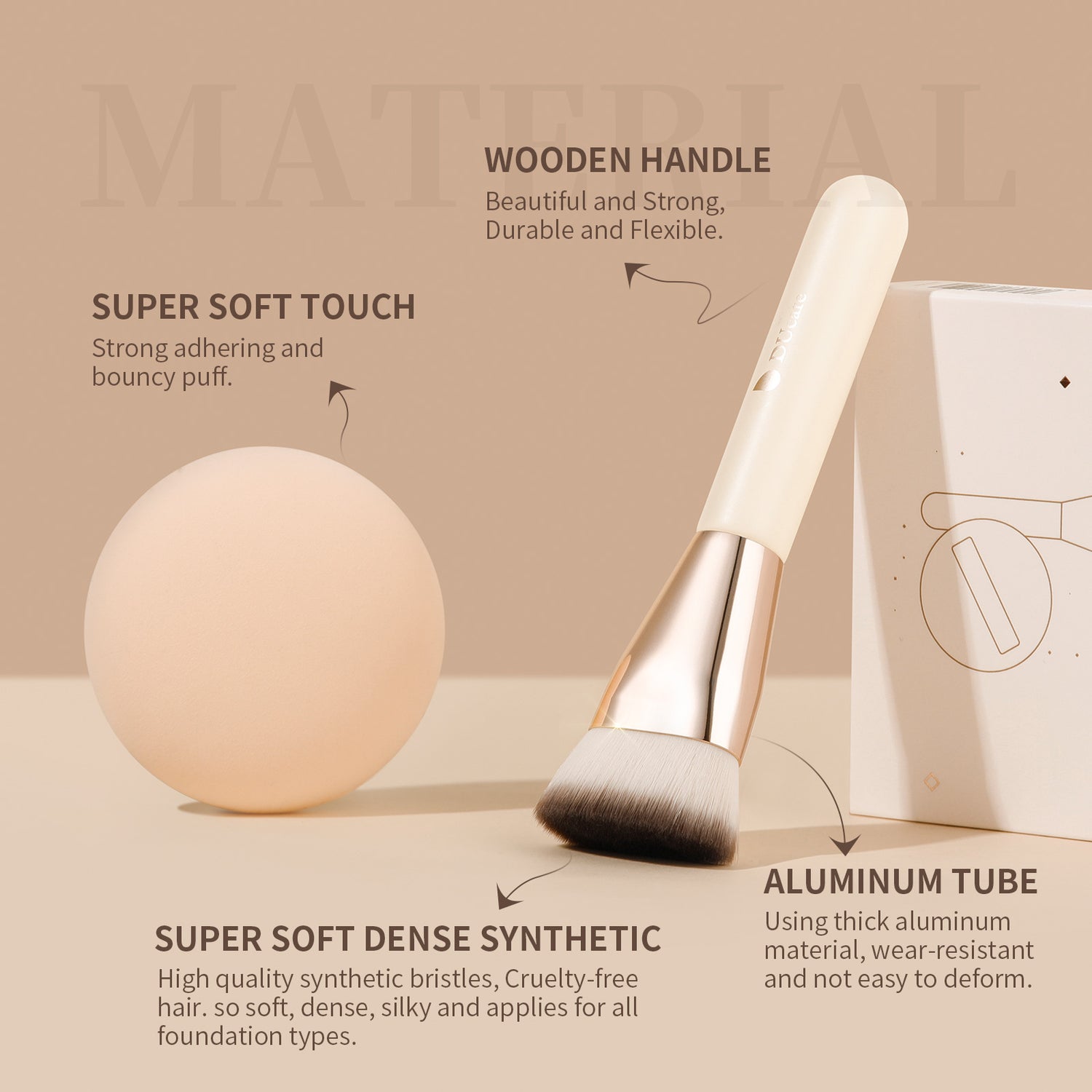 Foundation Brush with Makeup Puff