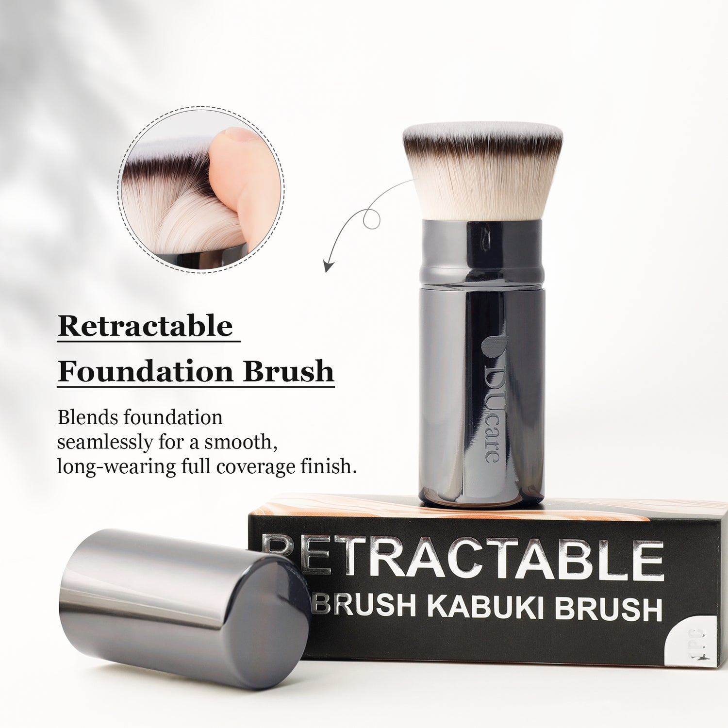 Flat Top Retractable Kabuki Foundation Brush