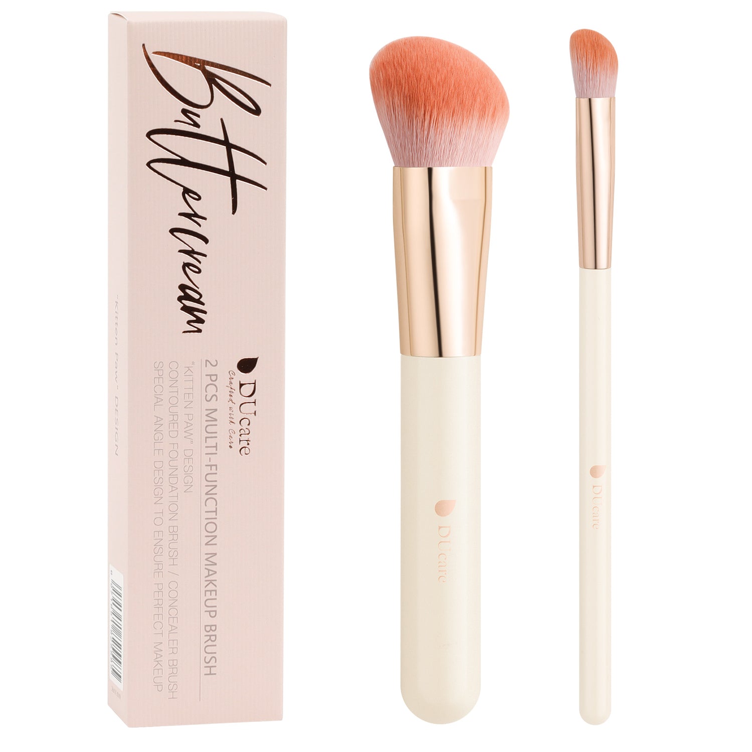 Pink Smooth Makeup 2Pcs Face Brush Set