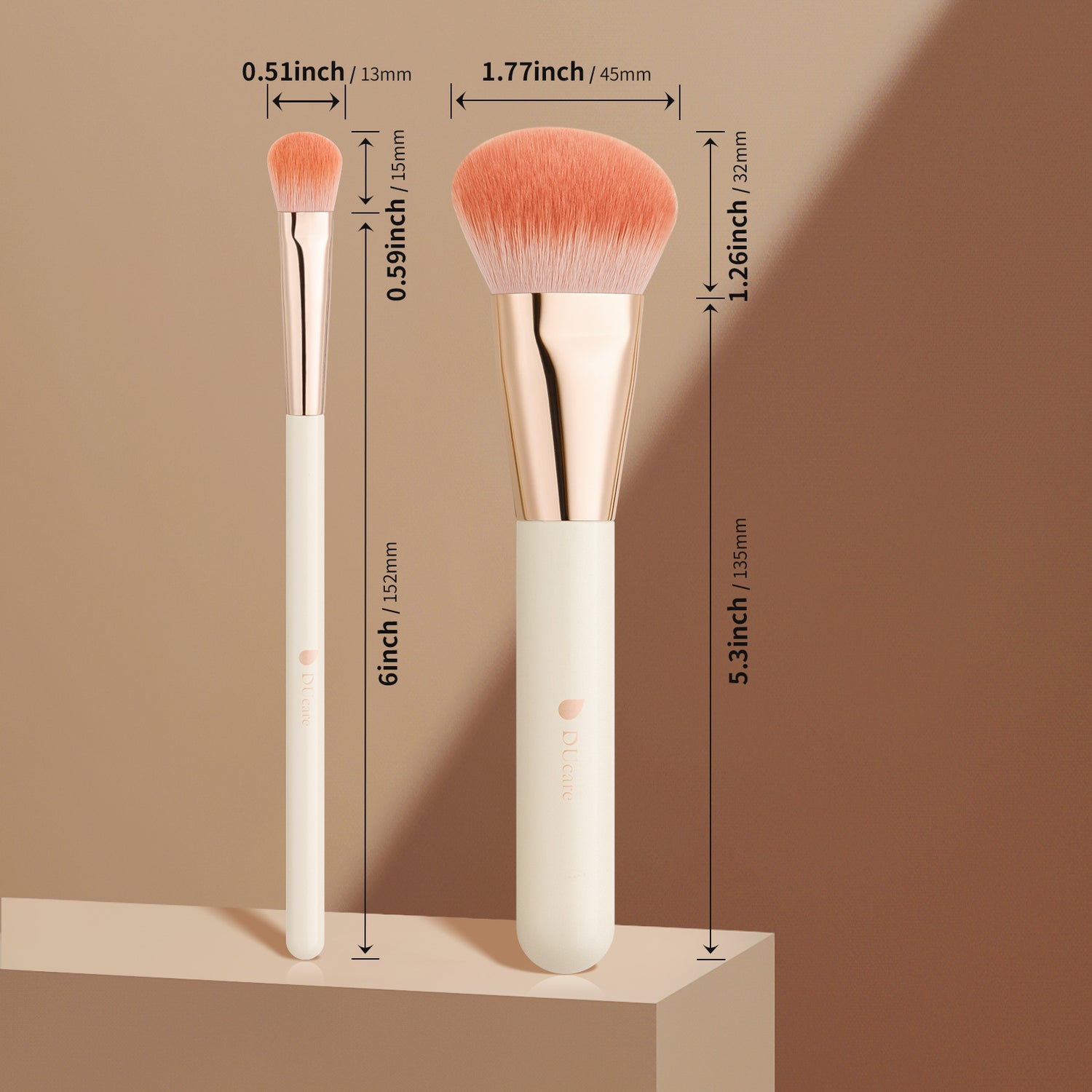 Pink Smooth Makeup 2Pcs Face Brush Set