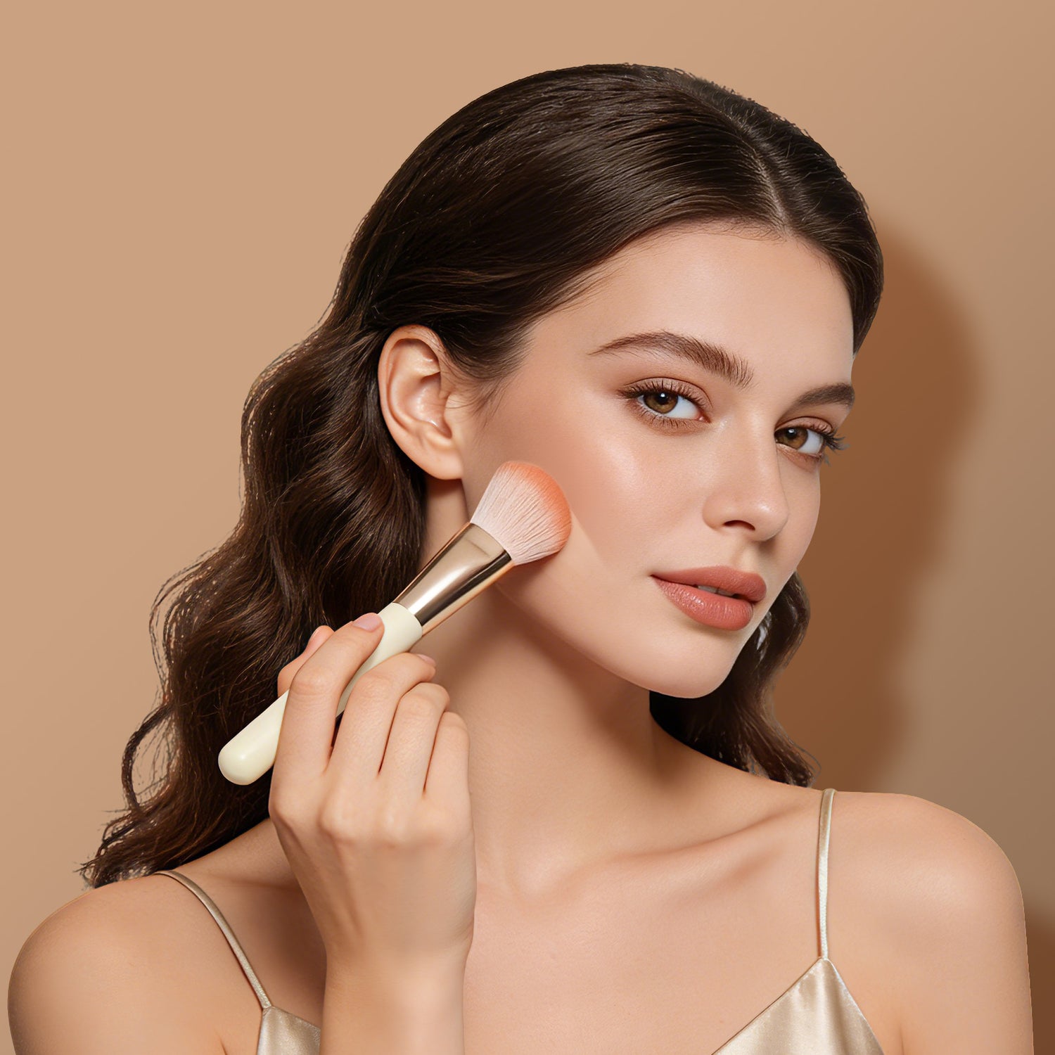 Pink Smooth Makeup 2Pcs Face Brush Set