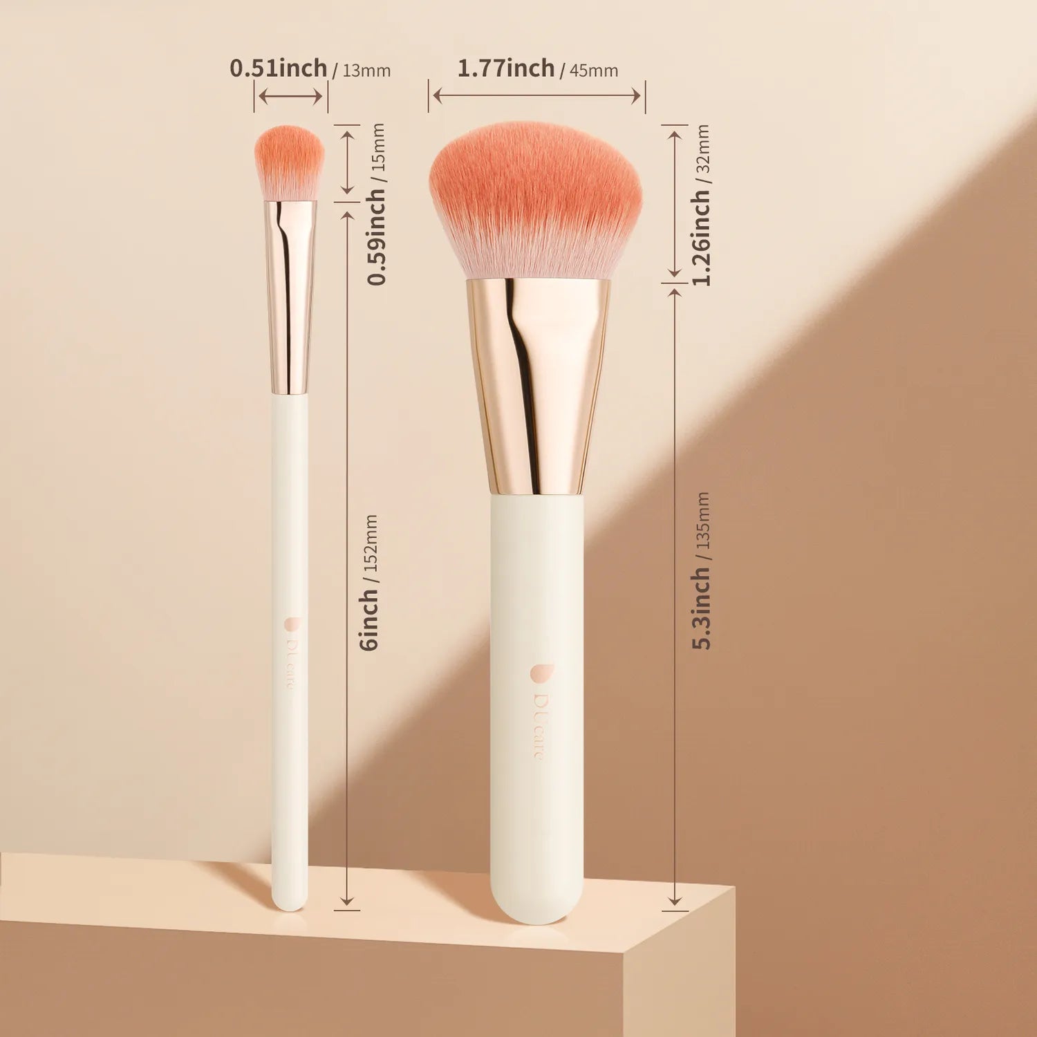 Pink Smooth Makeup 2Pcs Face Brush Set