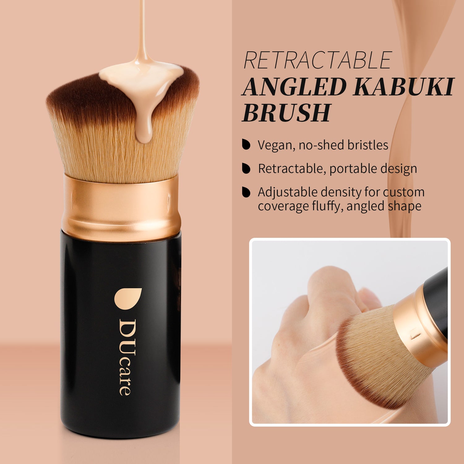 Flat Top Retractable Kabuki Foundation Brush