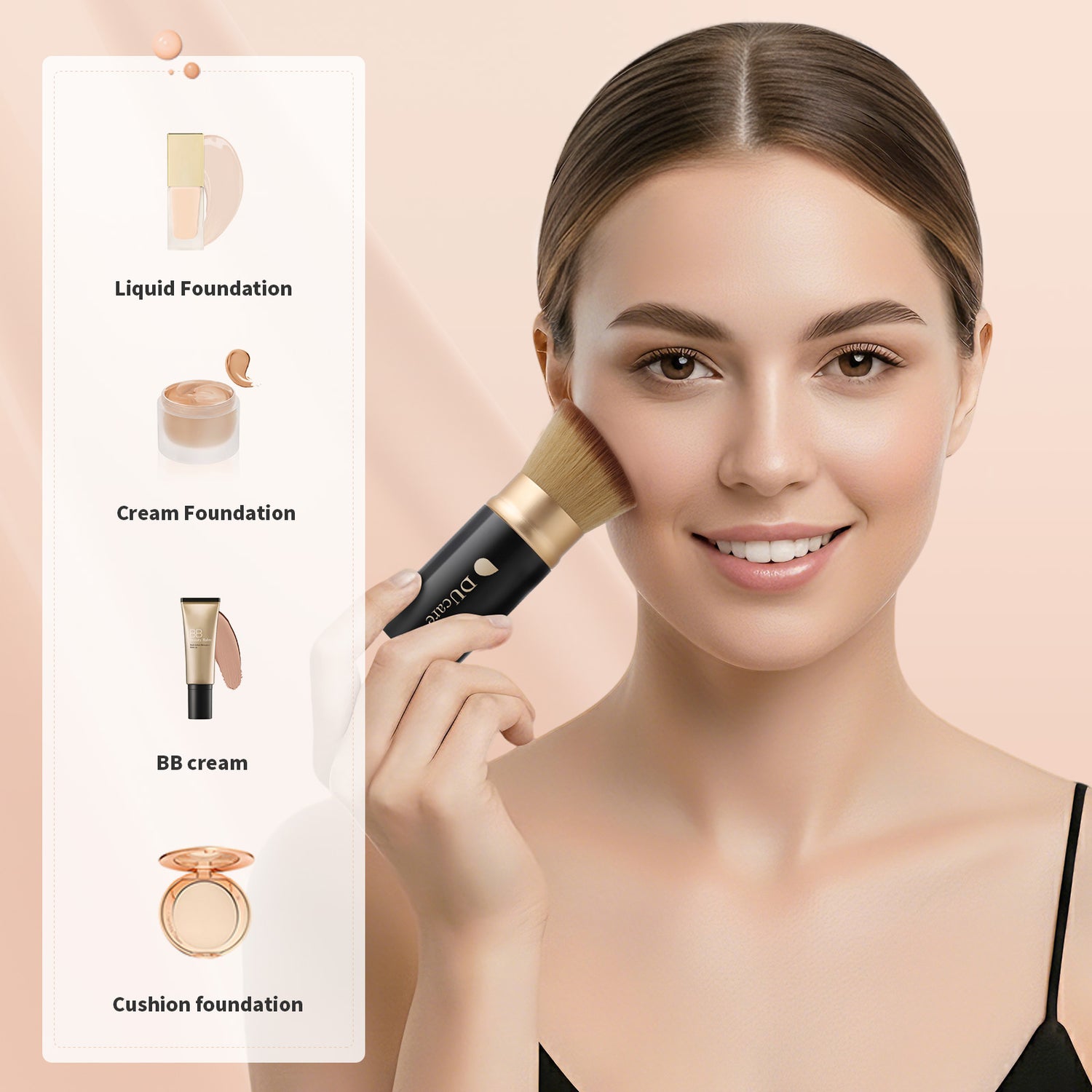 Flat Top Retractable Kabuki Foundation Brush