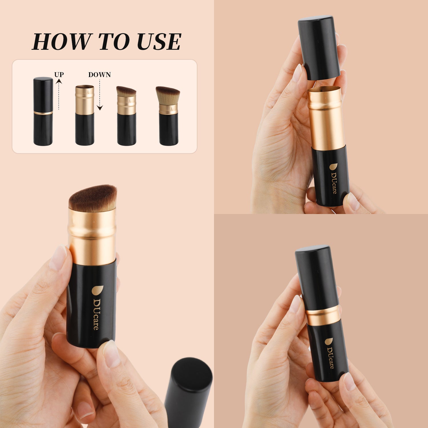 Flat Top Retractable Kabuki Foundation Brush