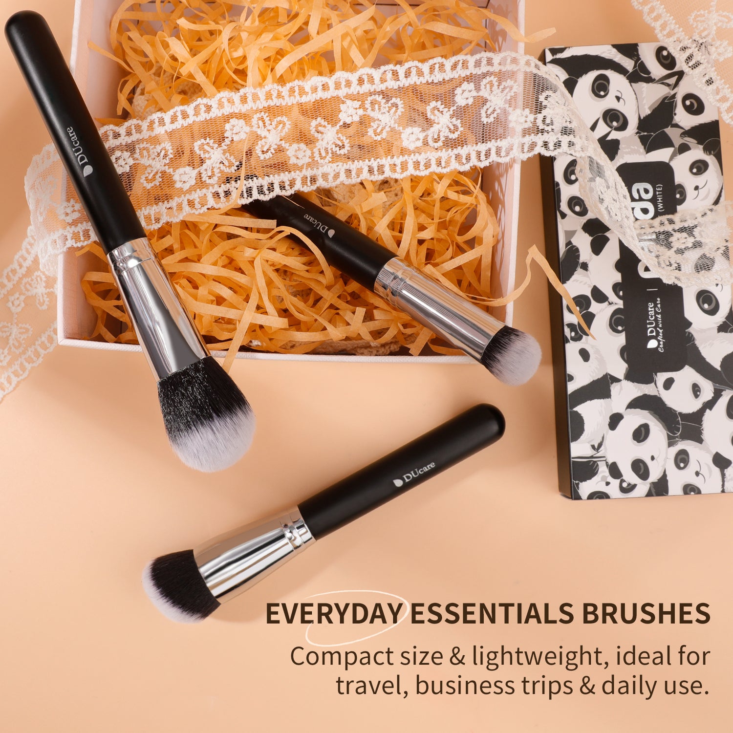 Panda Black & White Daily Need 3-Piece Face Brush Set