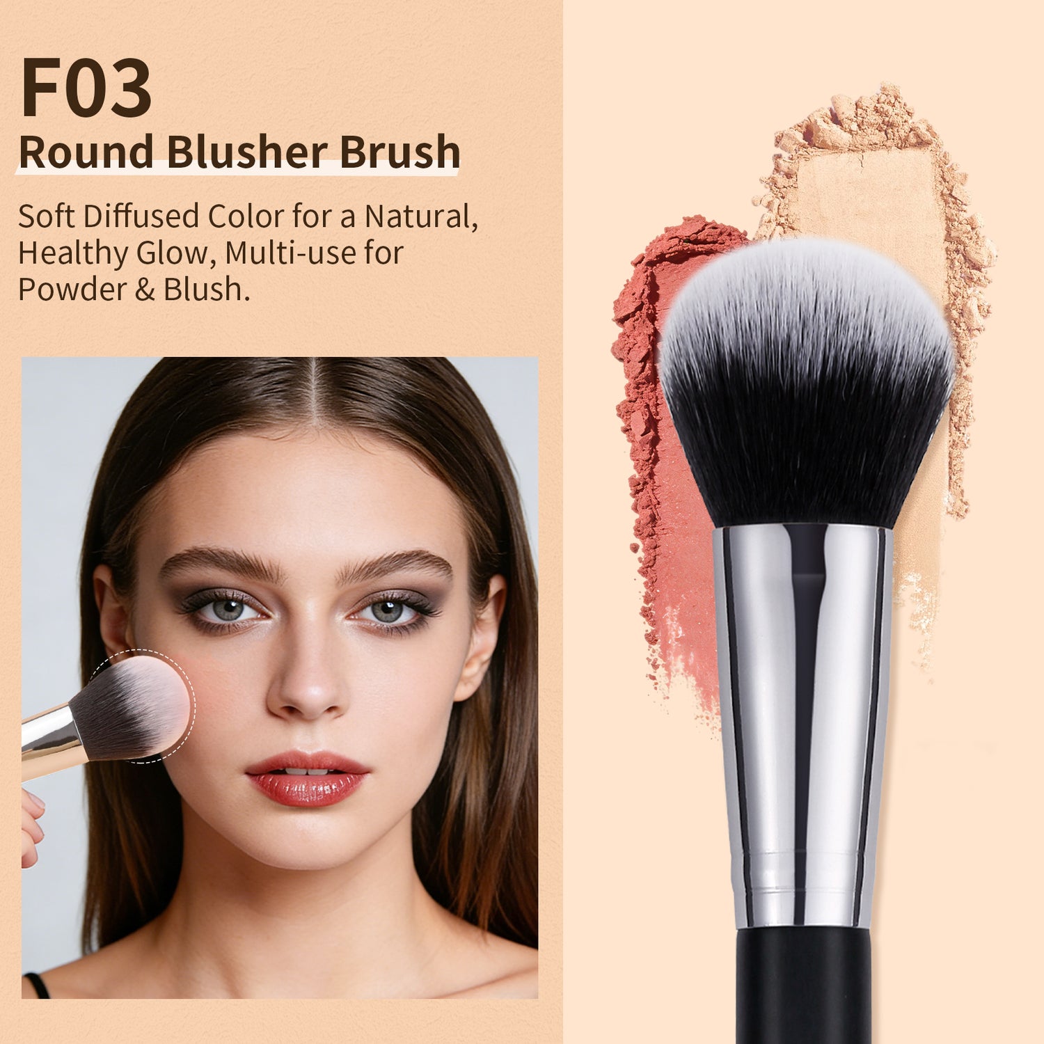 Panda Black & White Daily Need 3-Piece Face Brush Set