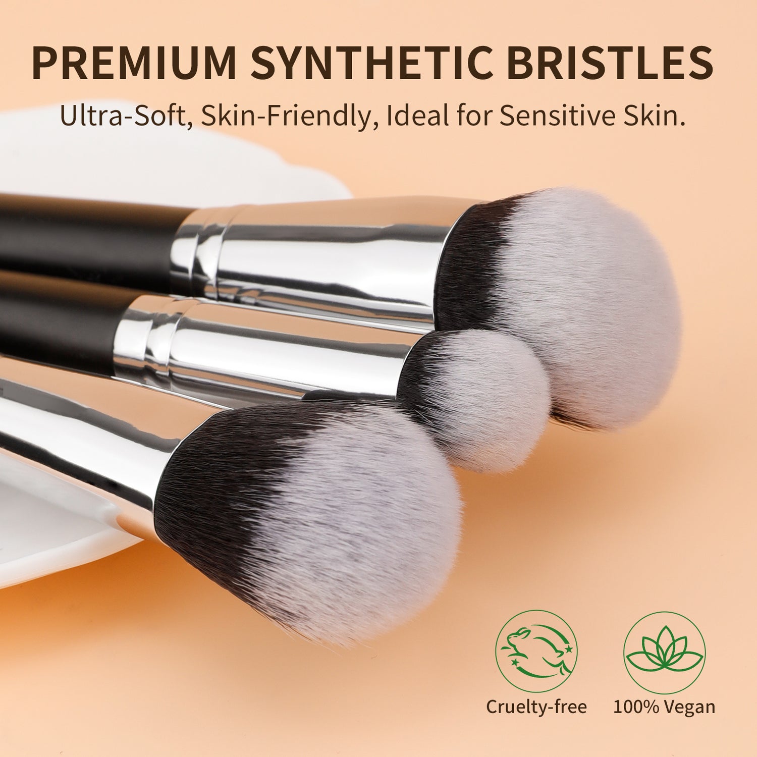 Panda Black & White Daily Need 3-Piece Face Brush Set