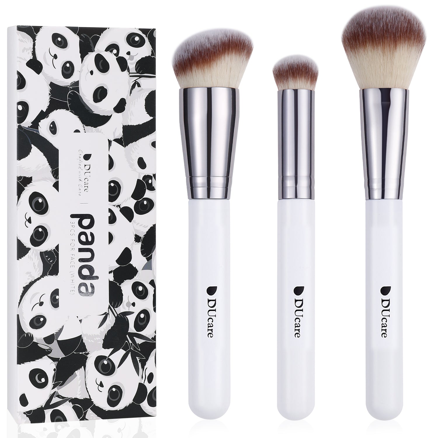 Panda Black & White Daily Need 3-Piece Face Brush Set