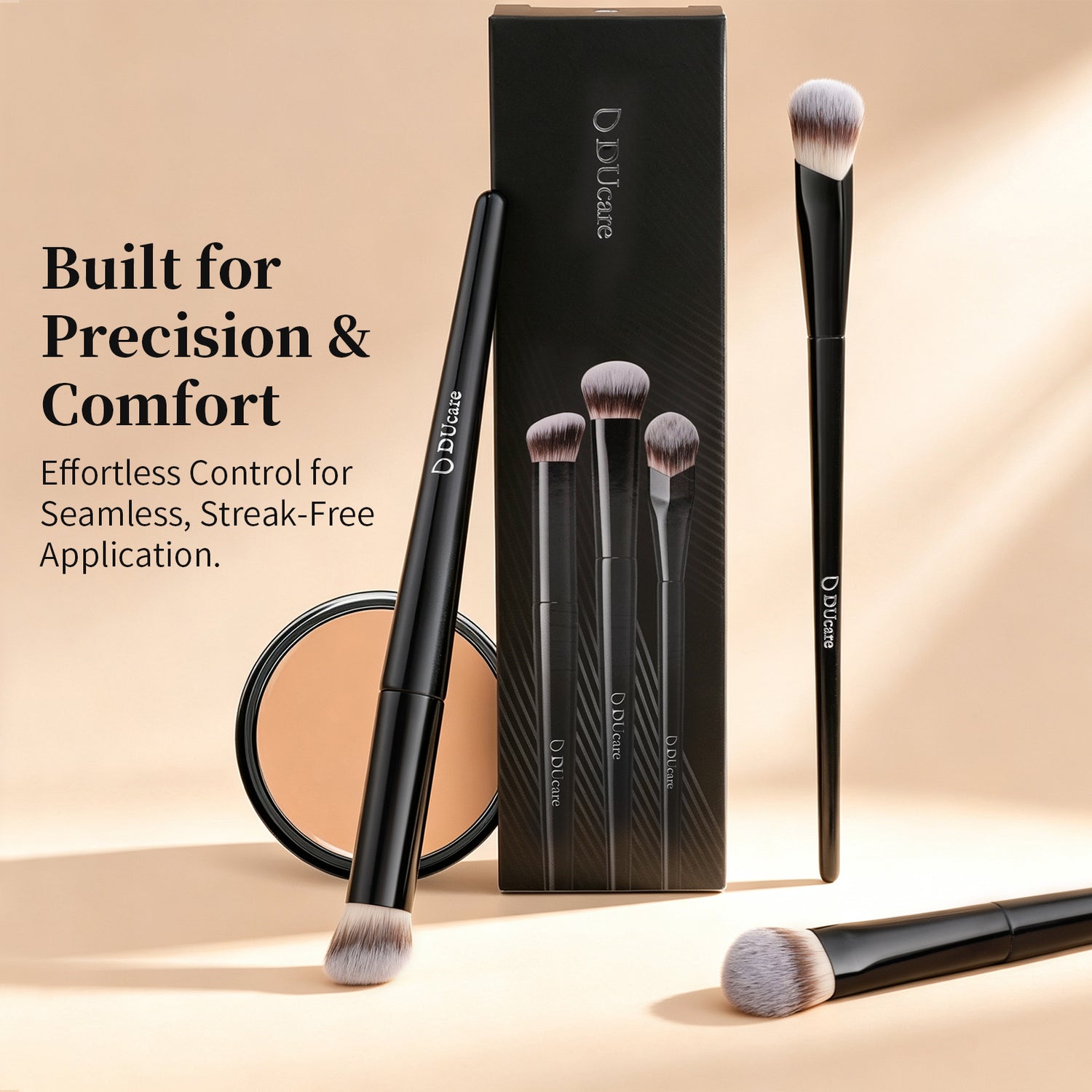 DUcare 3-Piece Precision Concealer Brush Set