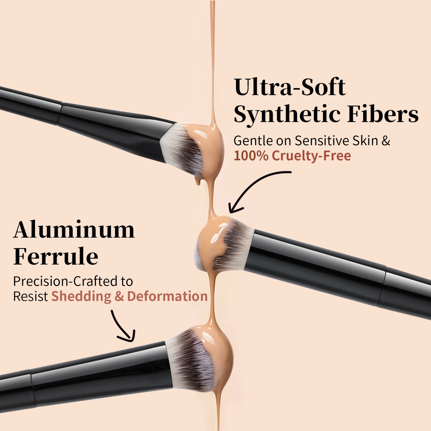 DUcare 3-Piece Precision Concealer Brush Set