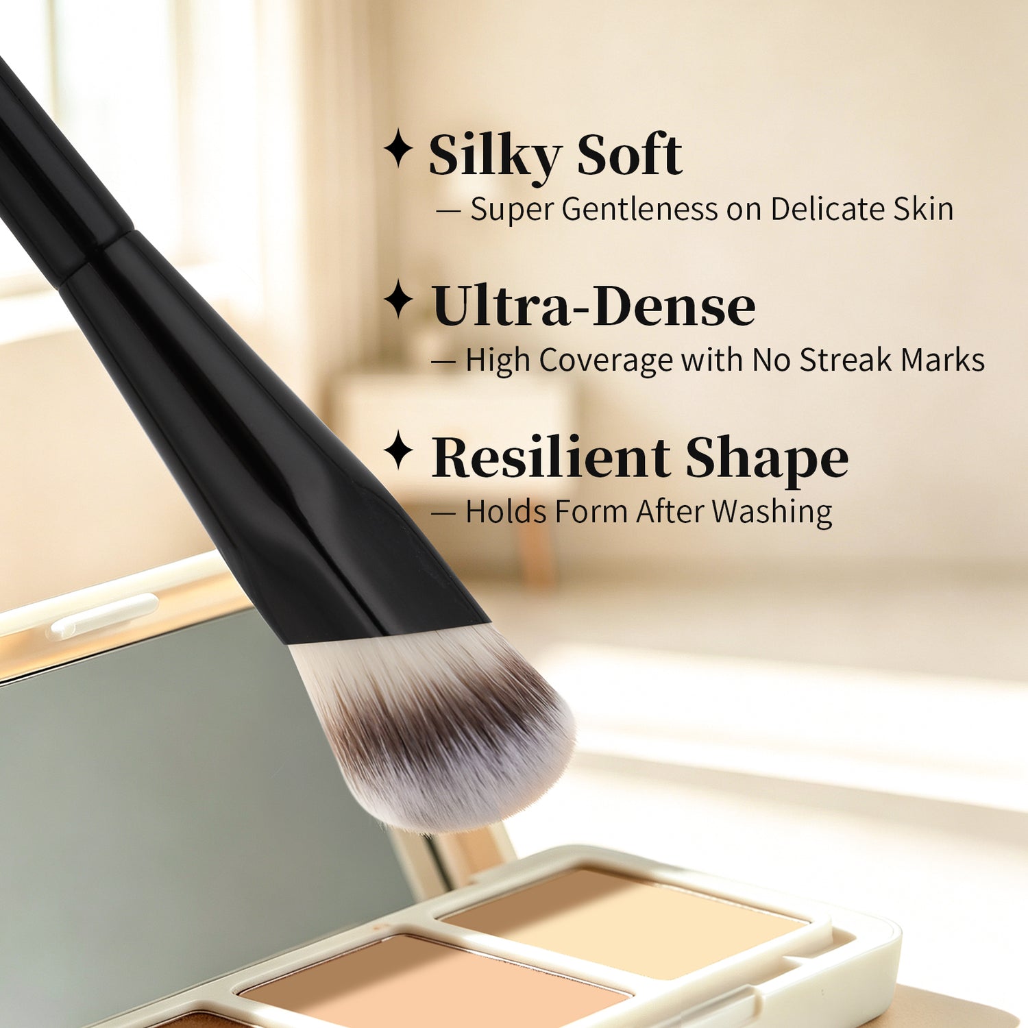 DUcare 3-Piece Precision Concealer Brush Set