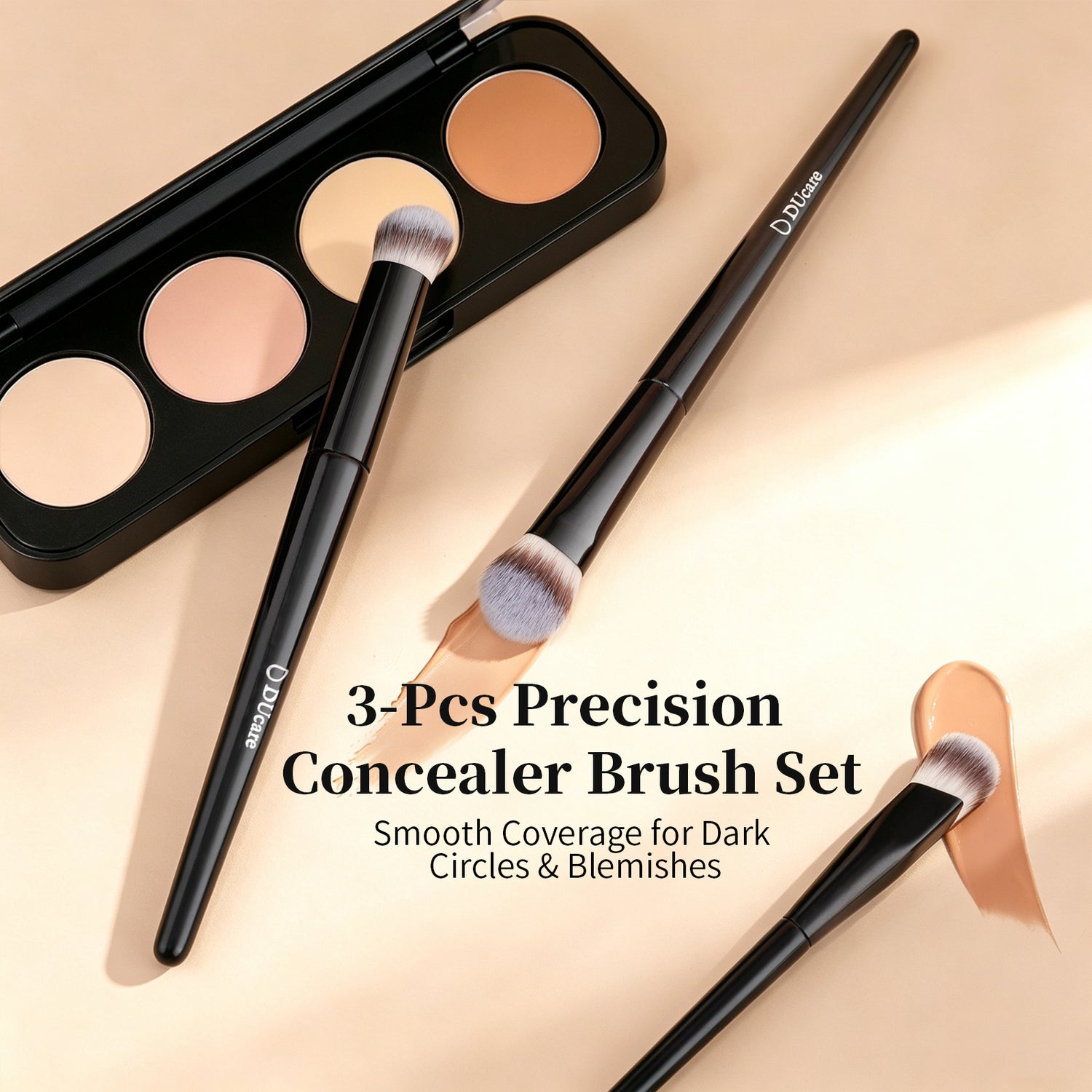 DUcare 3-Piece Precision Concealer Brush Set