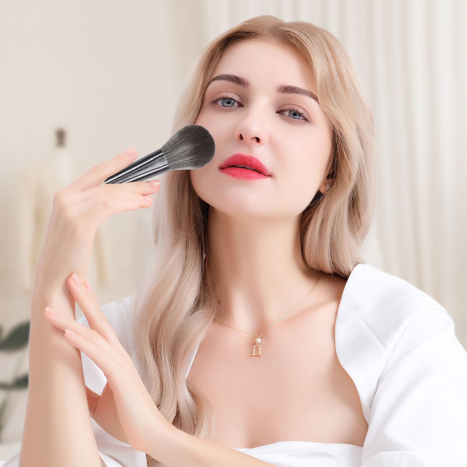 Silver Elegance 10Pcs Face & Eye Brush Set