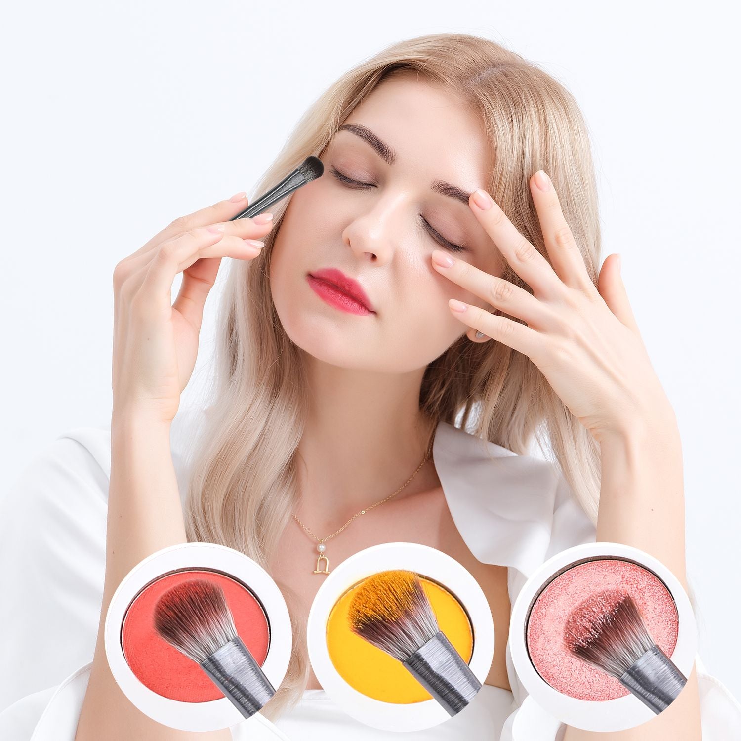 Silver Elegance 10Pcs Face & Eye Brush Set