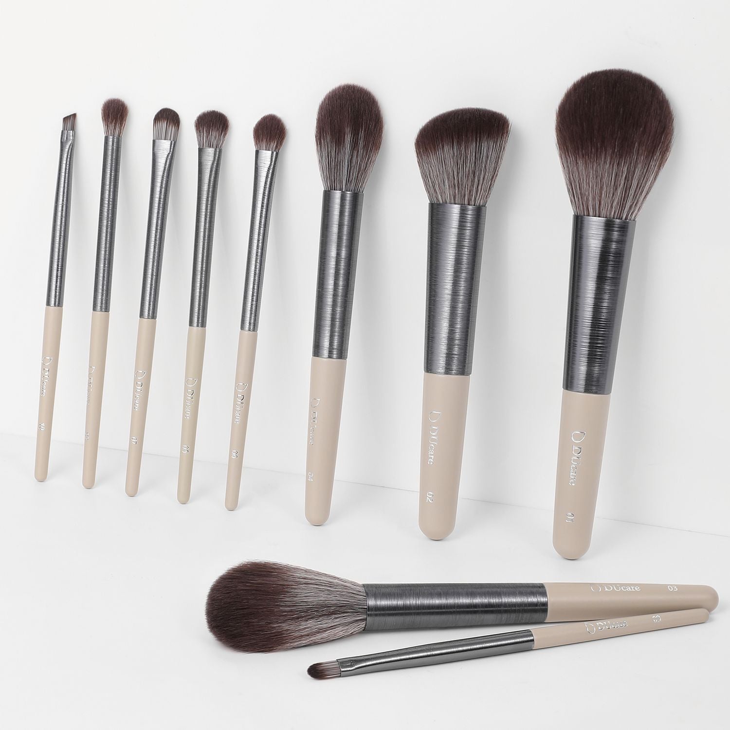 Silver Elegance 10Pcs Face & Eye Brush Set