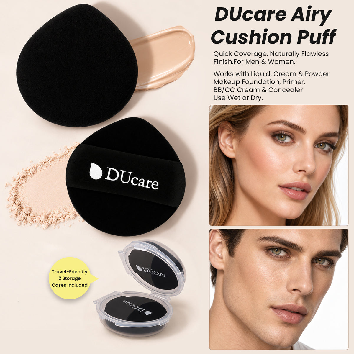 DUcare Rubycell Makeup Puffs -2 Piece