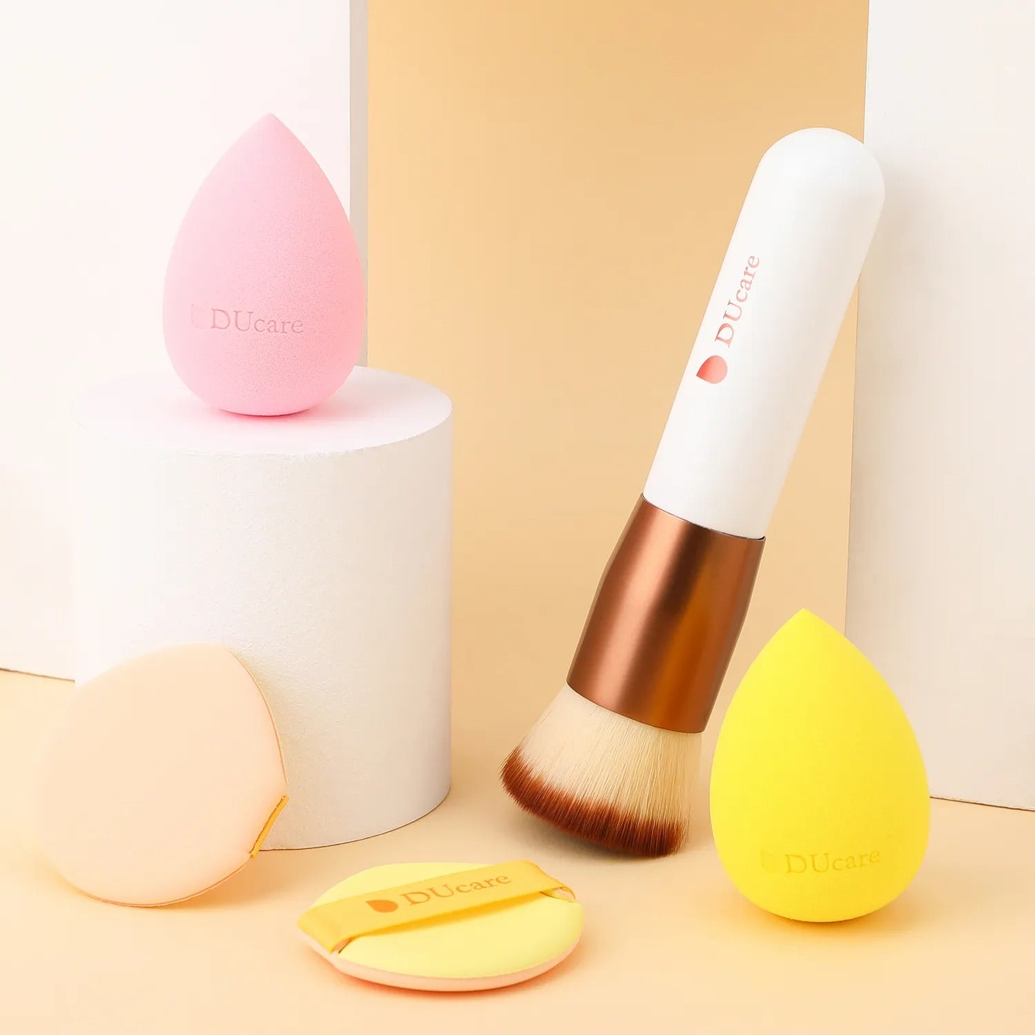 Single Kabuki Foundation Brush Makeup Sponge Set (5PC)