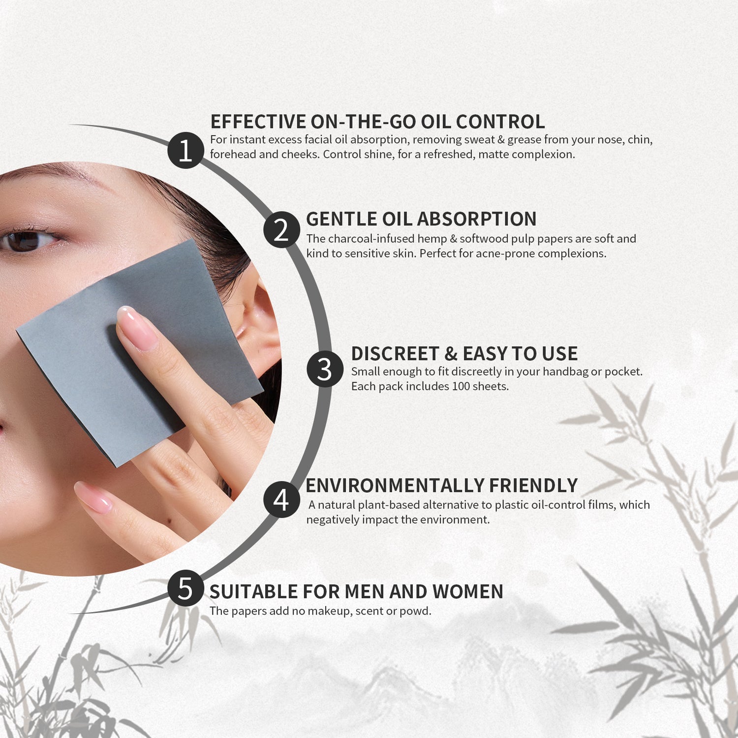 DUcare Bamboo Charcoal Oil Absorbing Sheets