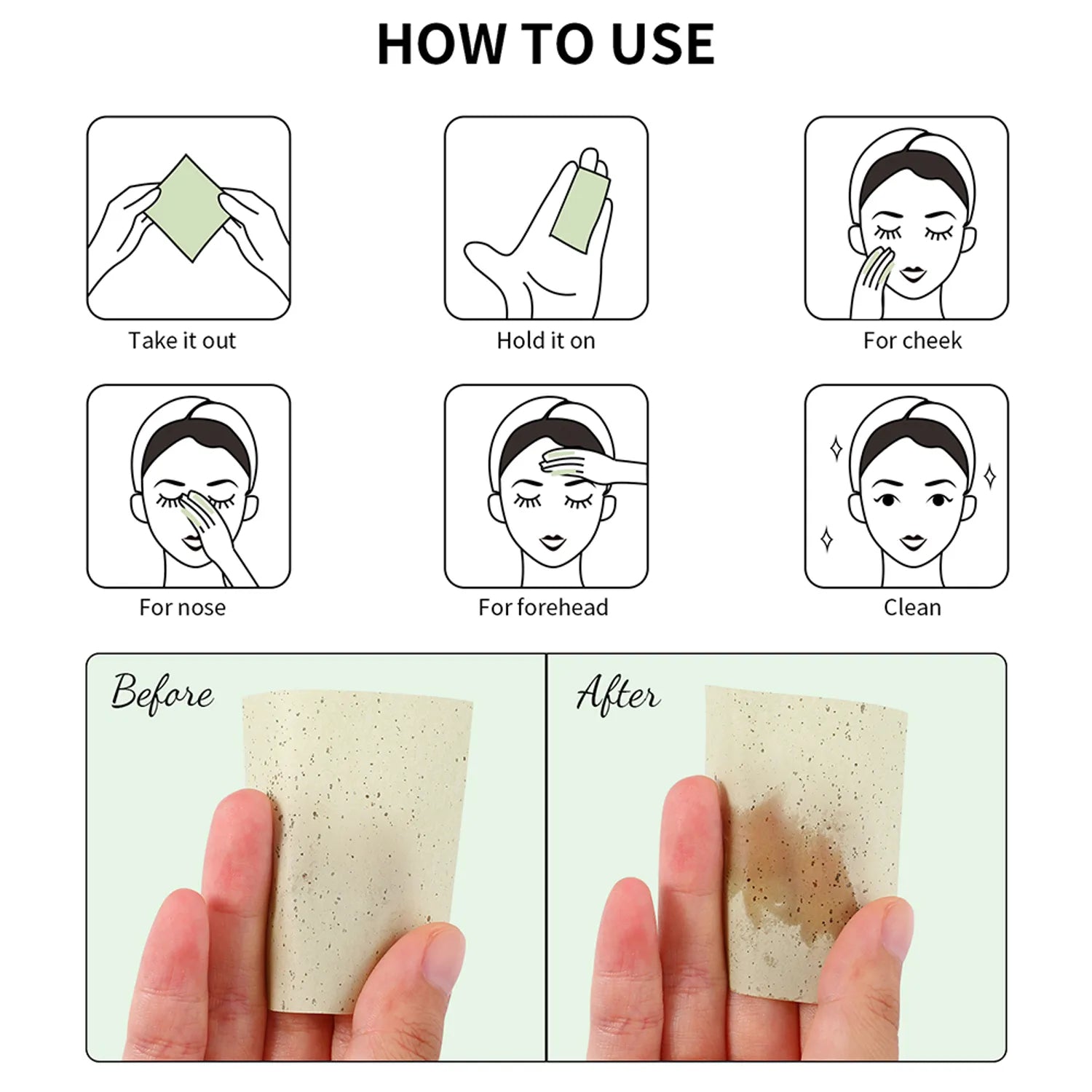 DUcare Green Tea Oil Absorbing Sheets with Portable Mirror Case & Makeup Puff
