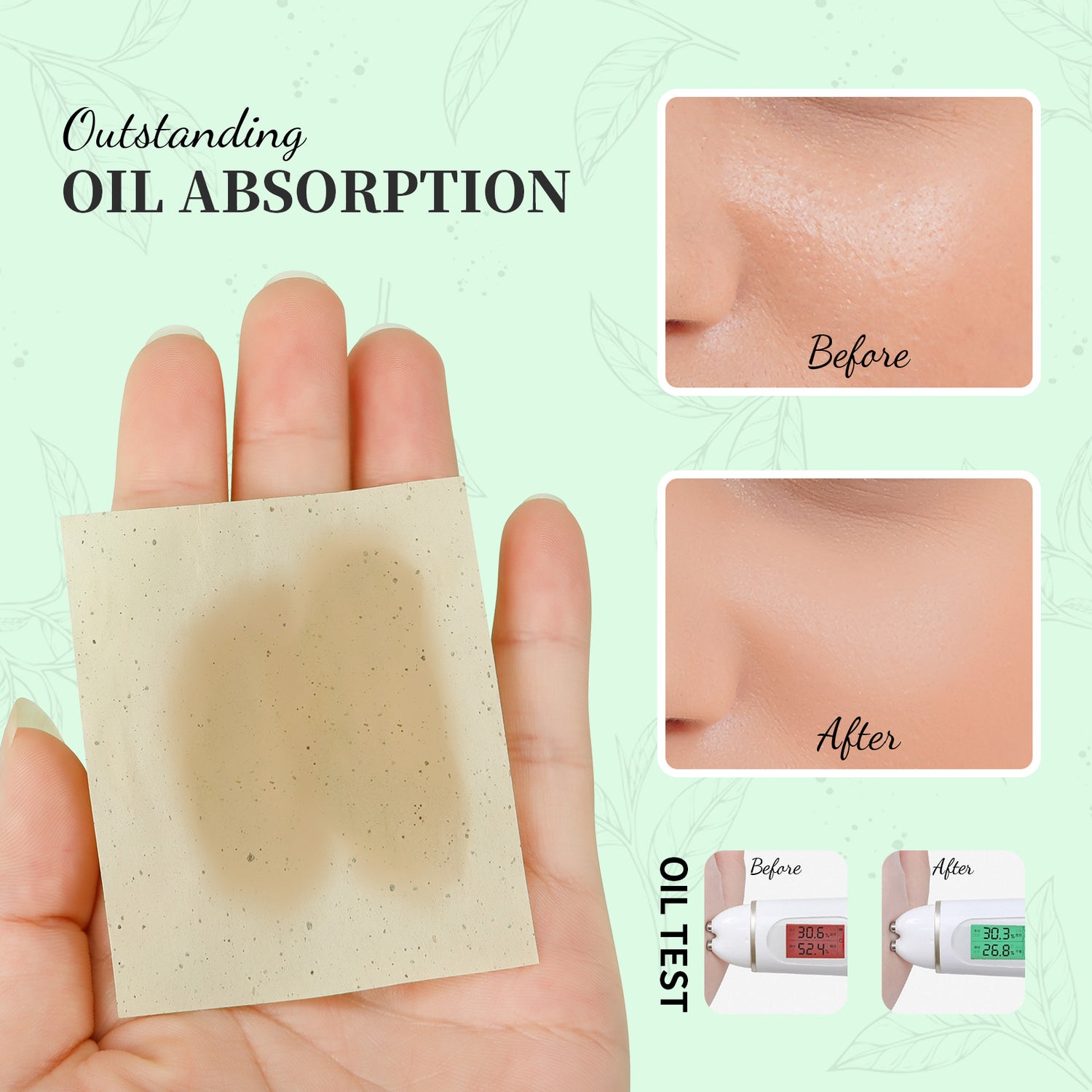 DUcare 4 Piece Green Tea Oil Absorbing Sheets