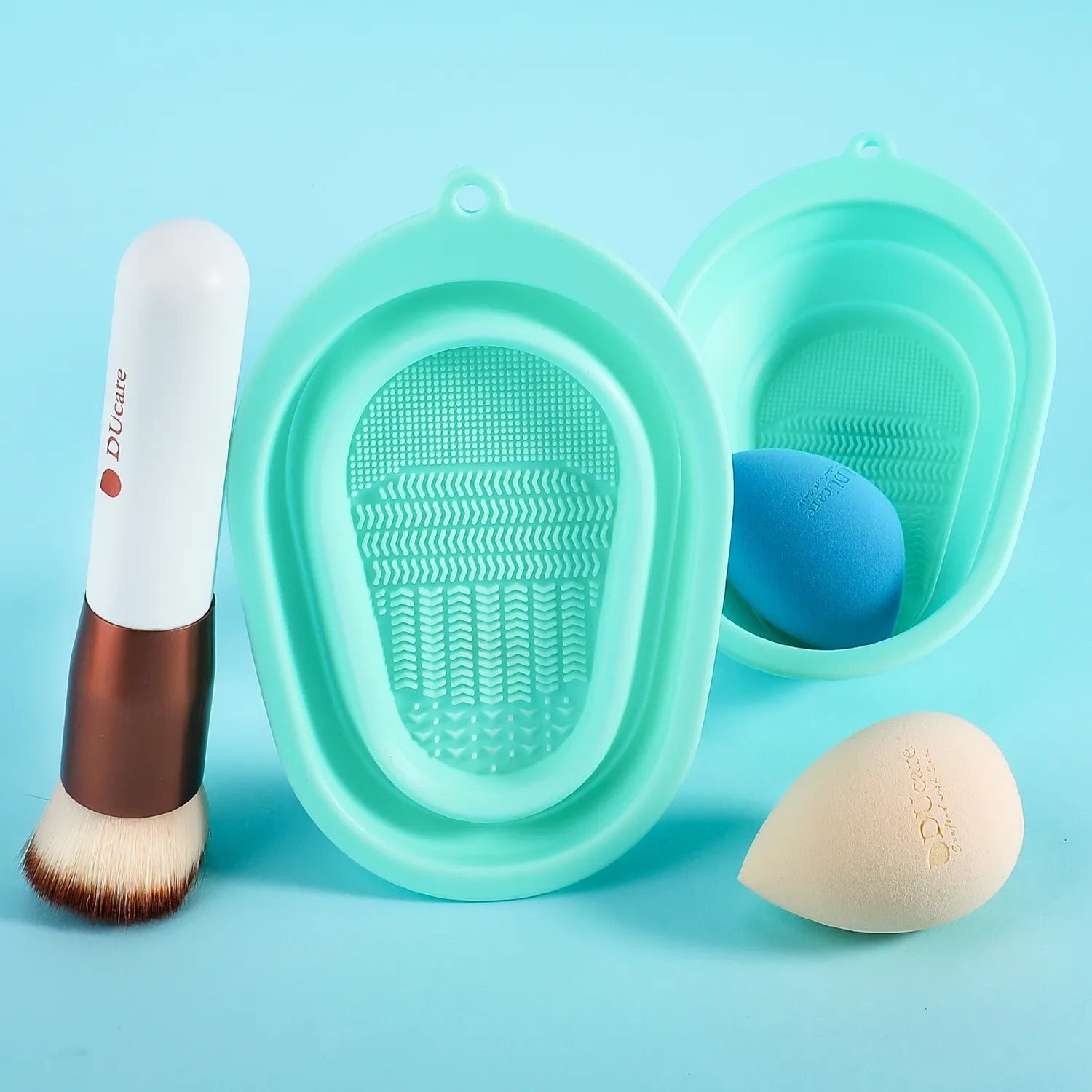Silicone Foldable Makeup Brush Cleaning Bowl Mat